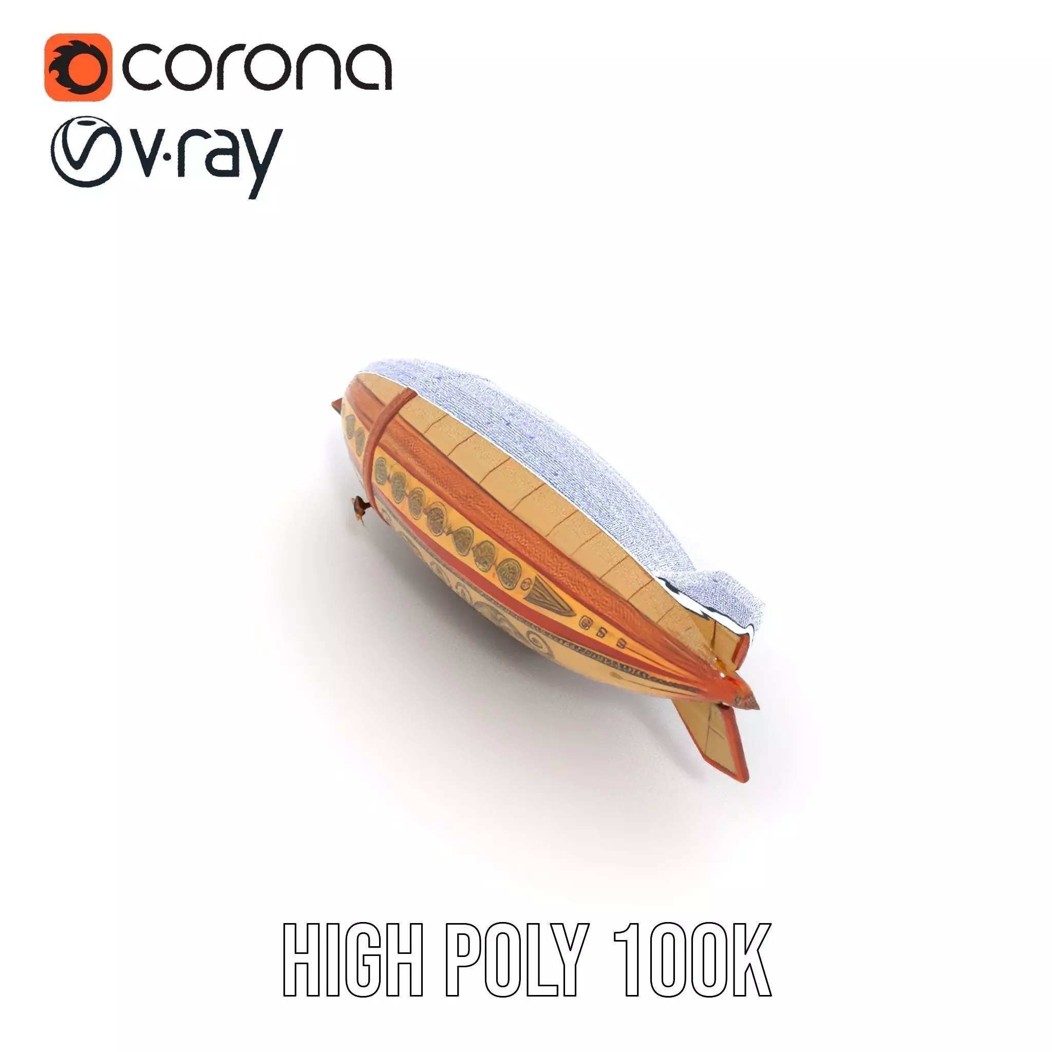 Steampunk Airship model pack Low-poly 3D model_20