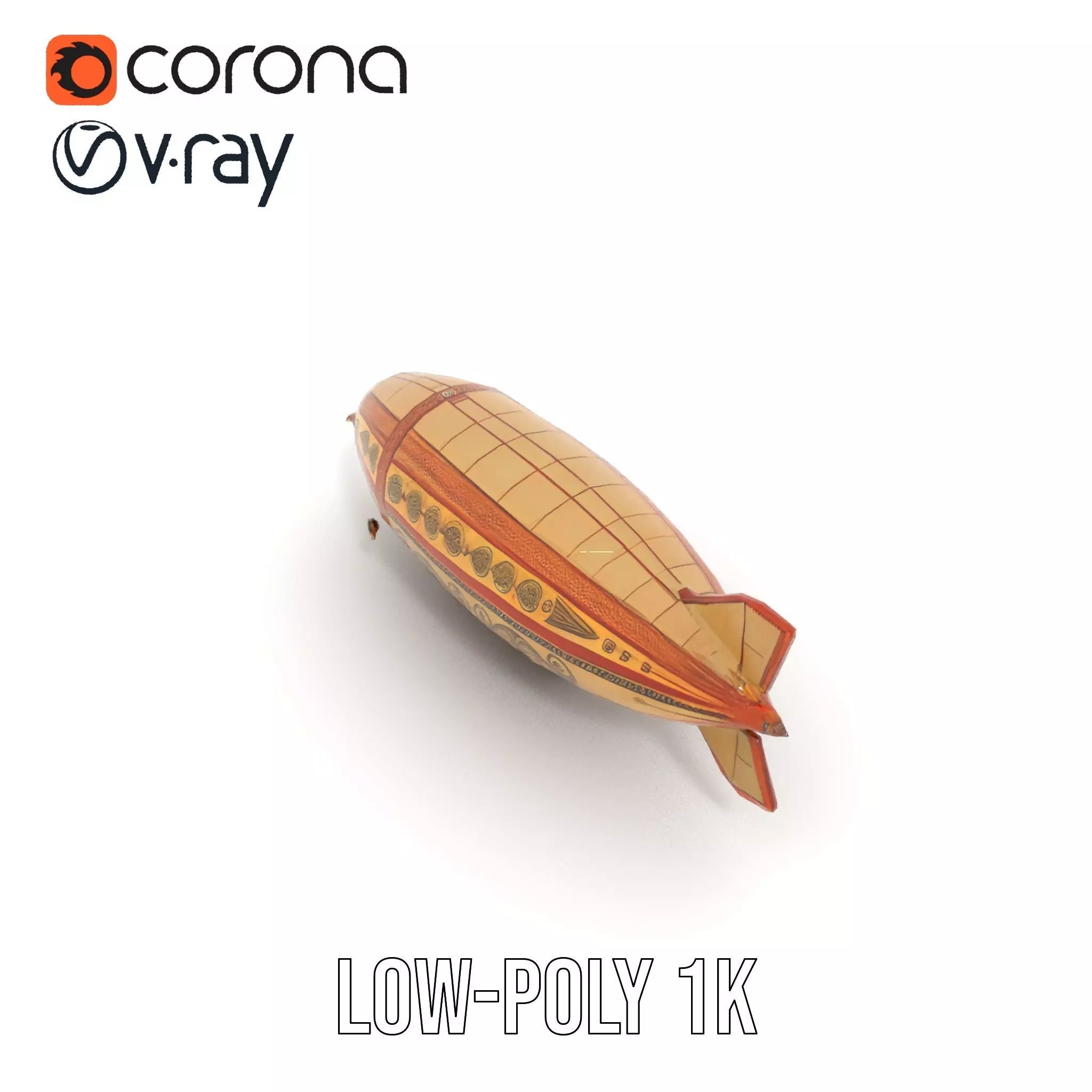 Steampunk Airship model pack Low-poly 3D model_9