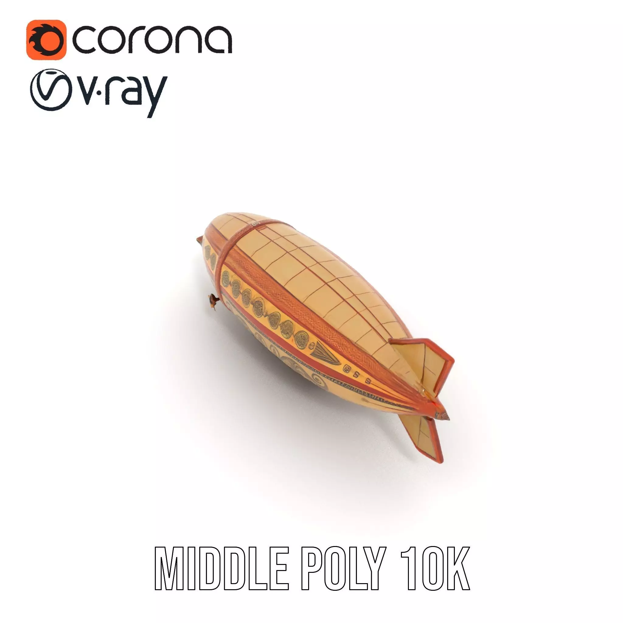 Steampunk Airship model pack Low-poly 3D model_18