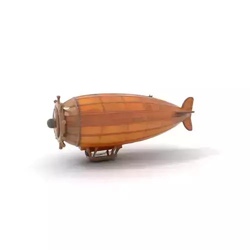 Vintage Copper Airship model pack Low-poly 3D model