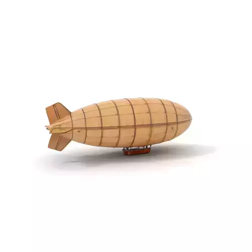 Vintage Wooden Zeppelin model pack Low-poly 3D model