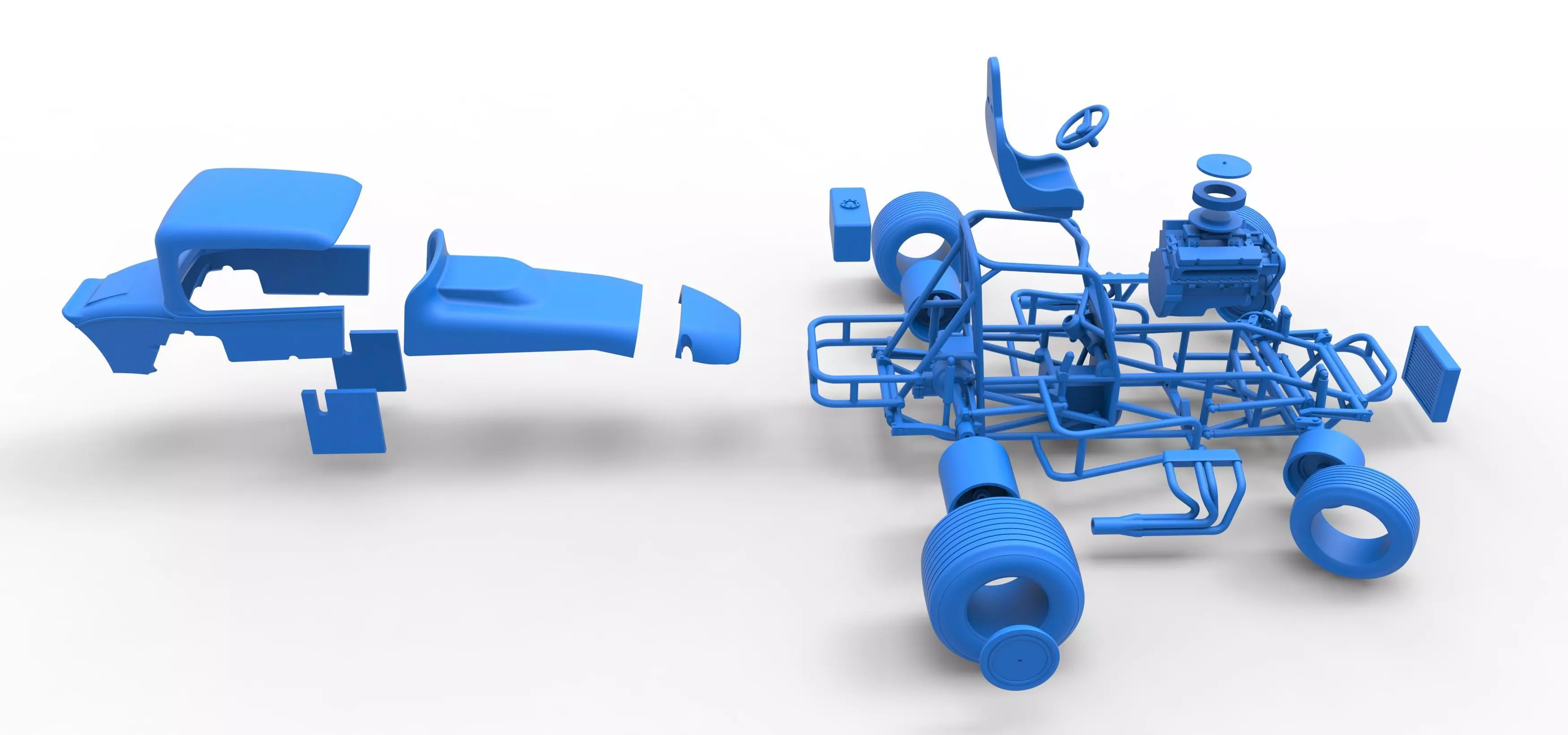 Vintage Sprint car while turning Version 2 Scale 1 to 25 3D print model_59