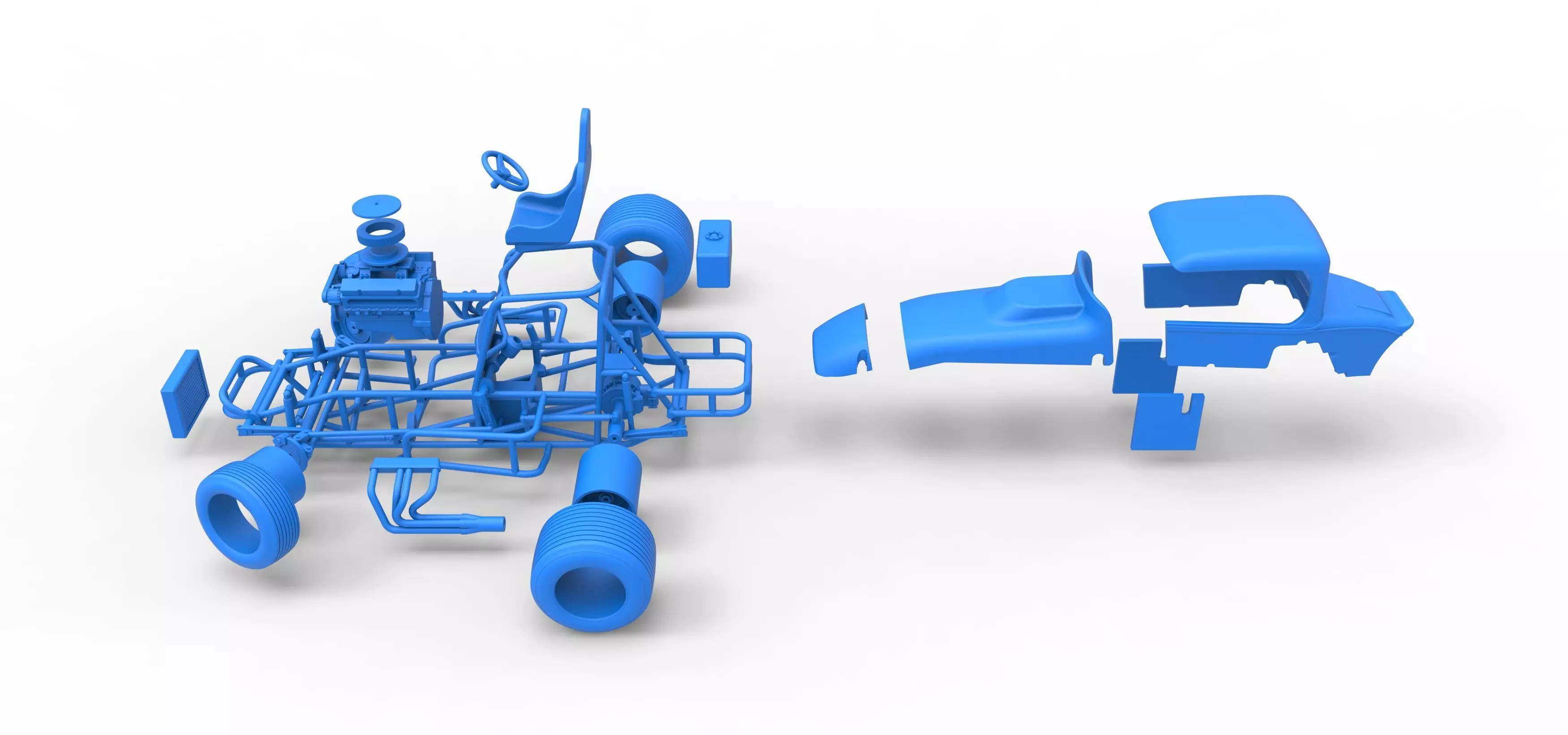 Vintage Sprint car while turning Version 2 Scale 1 to 25 3D print model_56