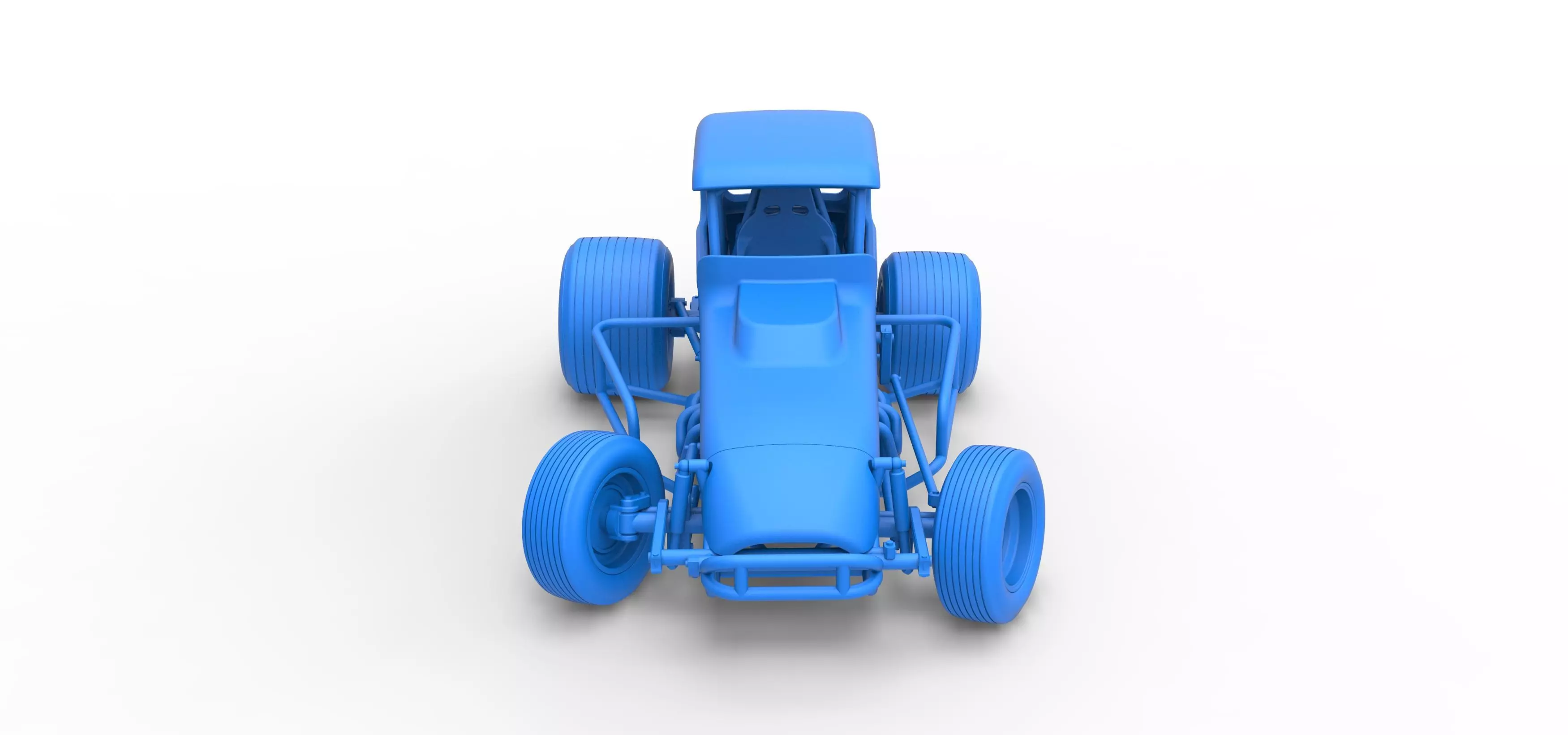 Vintage Sprint car while turning Version 2 Scale 1 to 25 3D print model_31