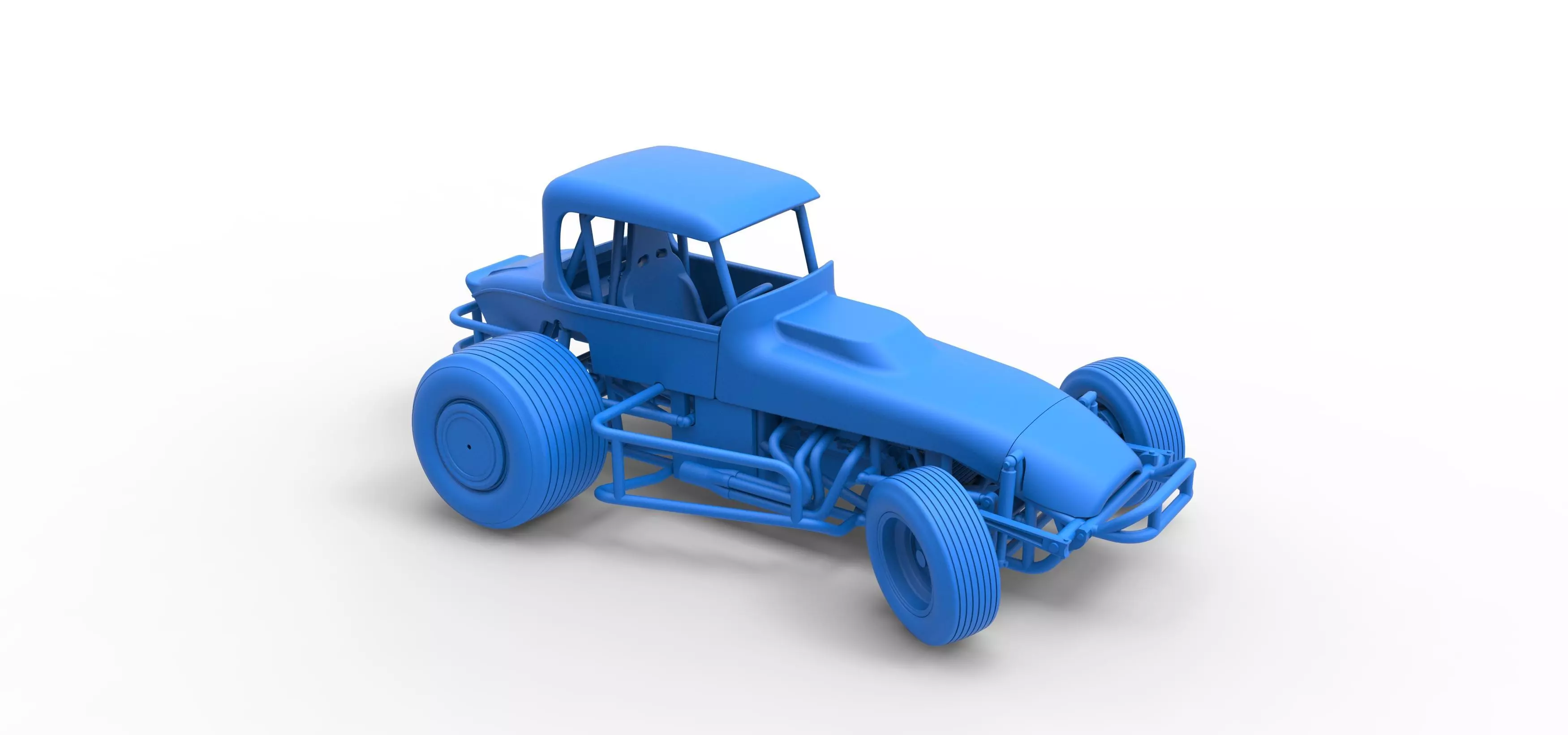 Vintage Sprint car while turning Version 2 Scale 1 to 25 3D print model_47