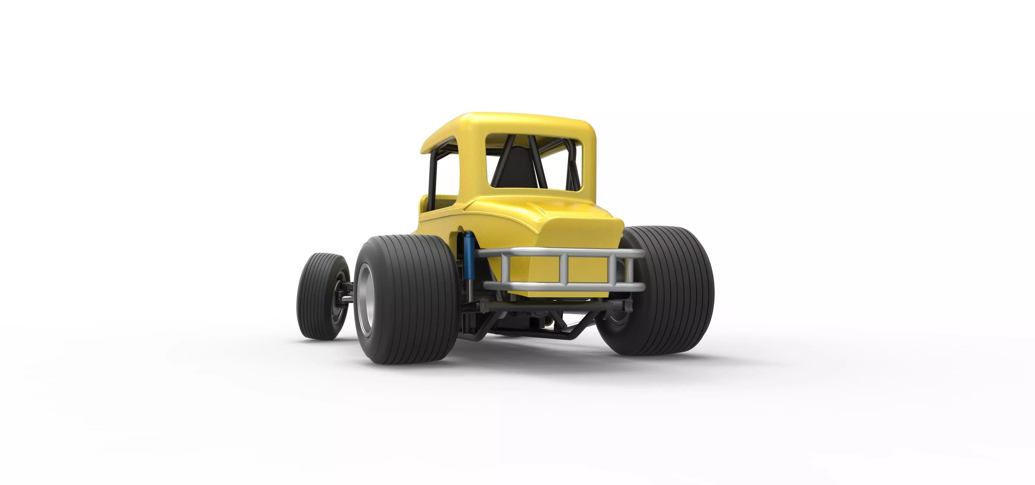 Vintage Sprint car while turning Version 2 Scale 1 to 25 3D print model_13