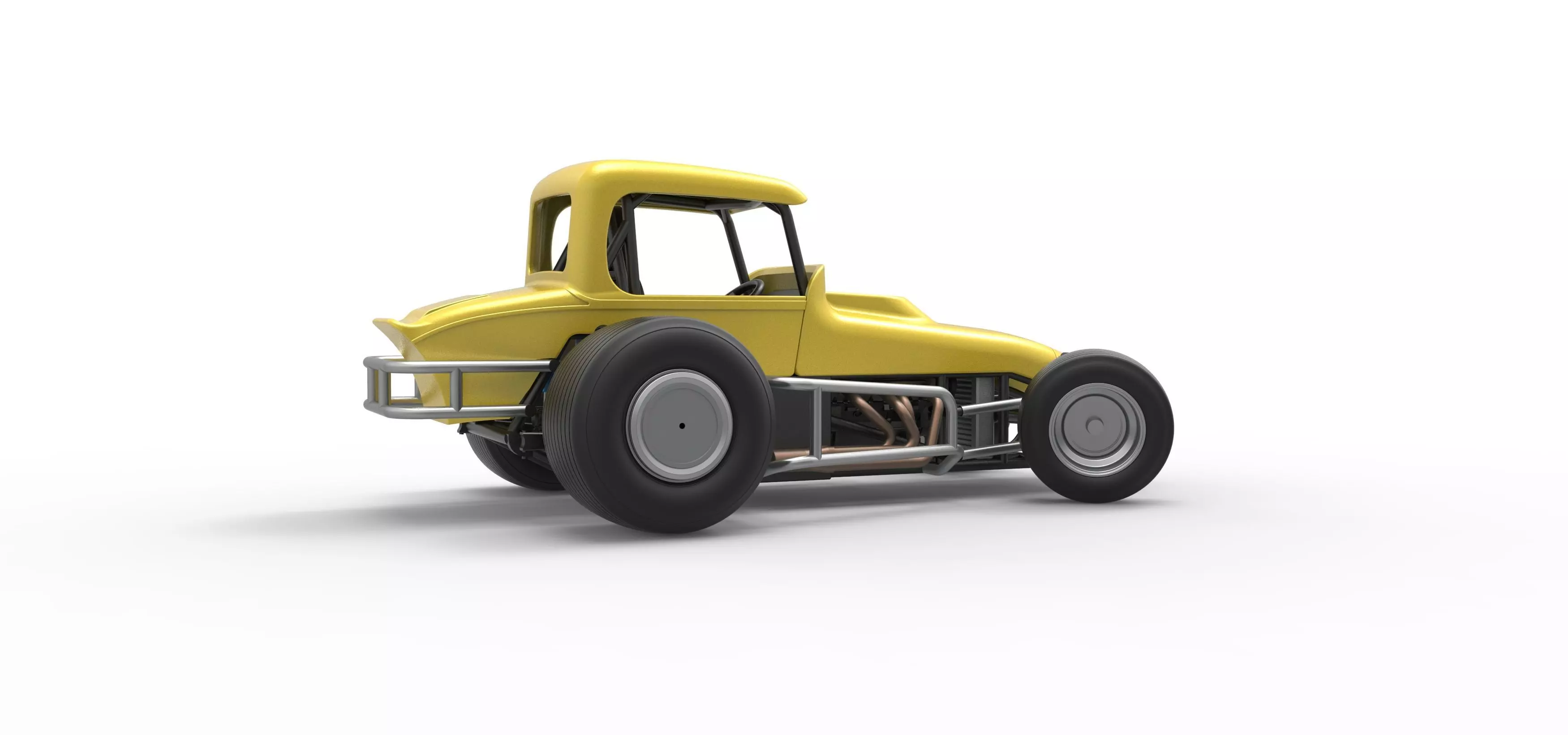 Vintage Sprint car while turning Version 2 Scale 1 to 25 3D print model_19