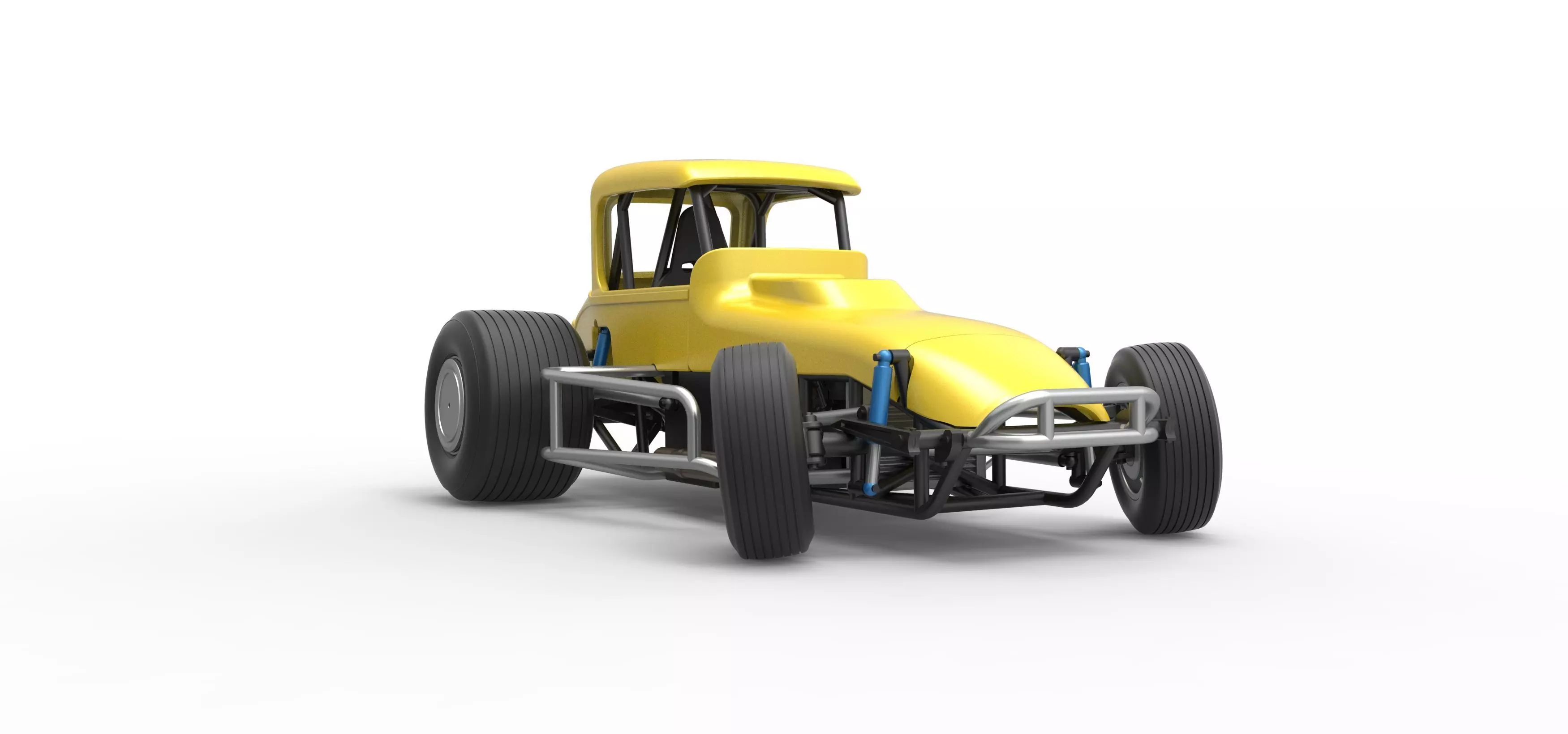 Vintage Sprint car while turning Version 2 Scale 1 to 25 3D print model_25
