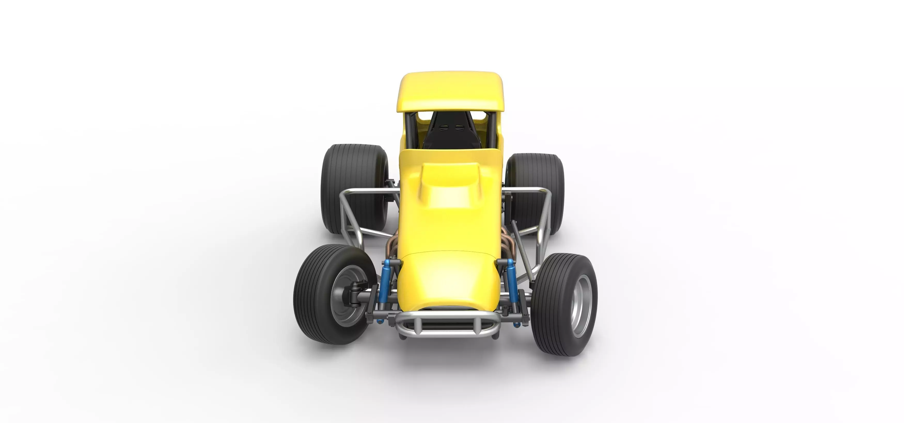 Vintage Sprint car while turning Version 2 Scale 1 to 25 3D print model_6