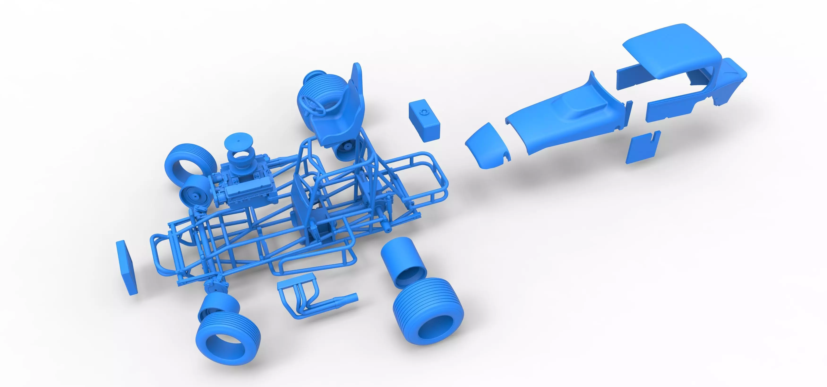 Vintage Sprint car while turning Version 2 Scale 1 to 25 3D print model_52