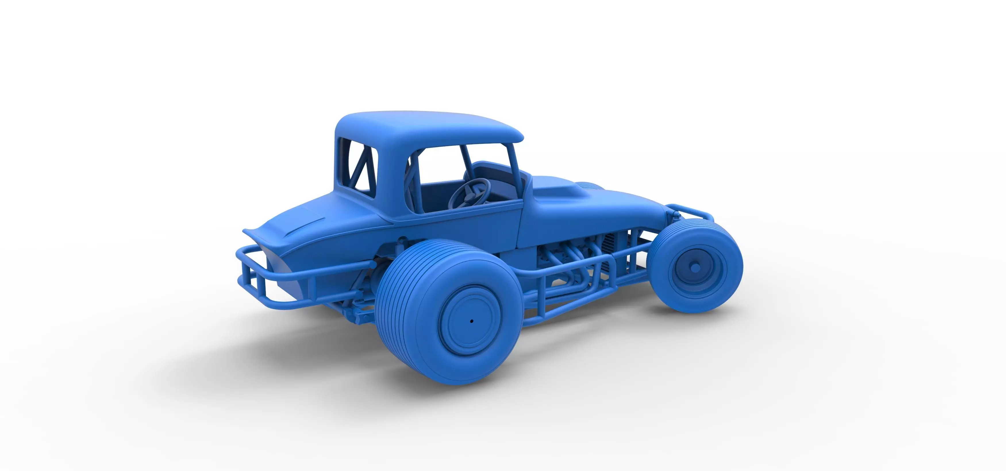 Vintage Sprint car while turning Version 2 Scale 1 to 25 3D print model_43
