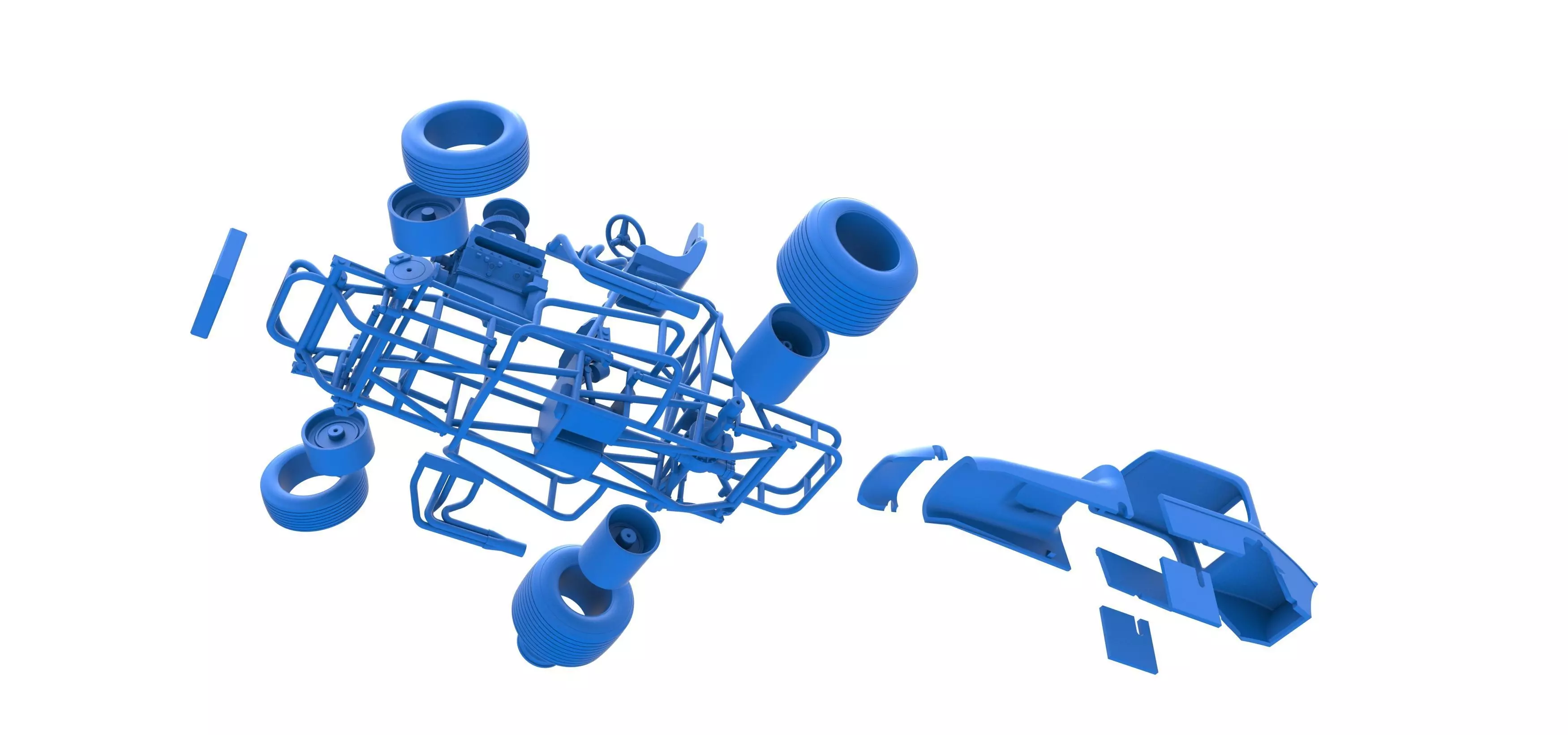 Vintage Sprint car while turning Version 2 Scale 1 to 25 3D print model_53