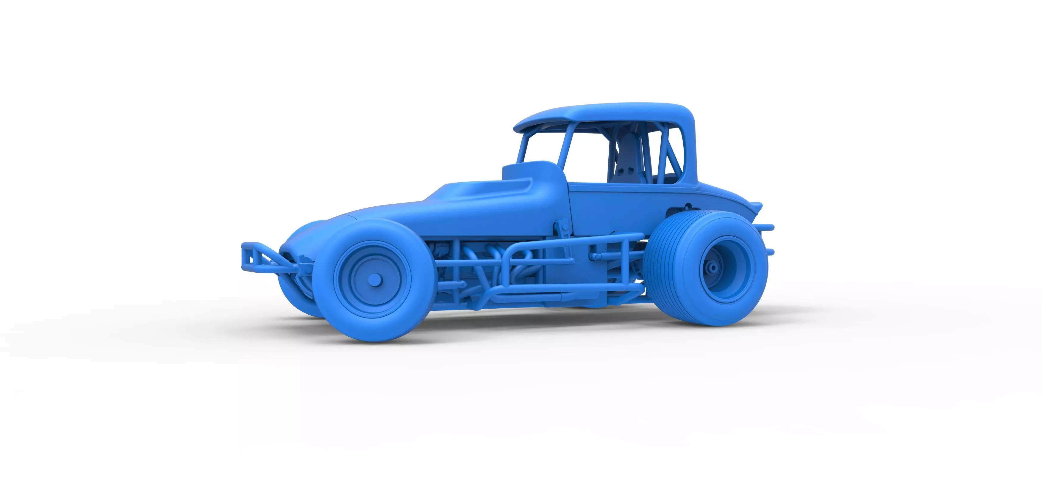 Vintage Sprint car while turning Version 2 Scale 1 to 25 3D print model_27