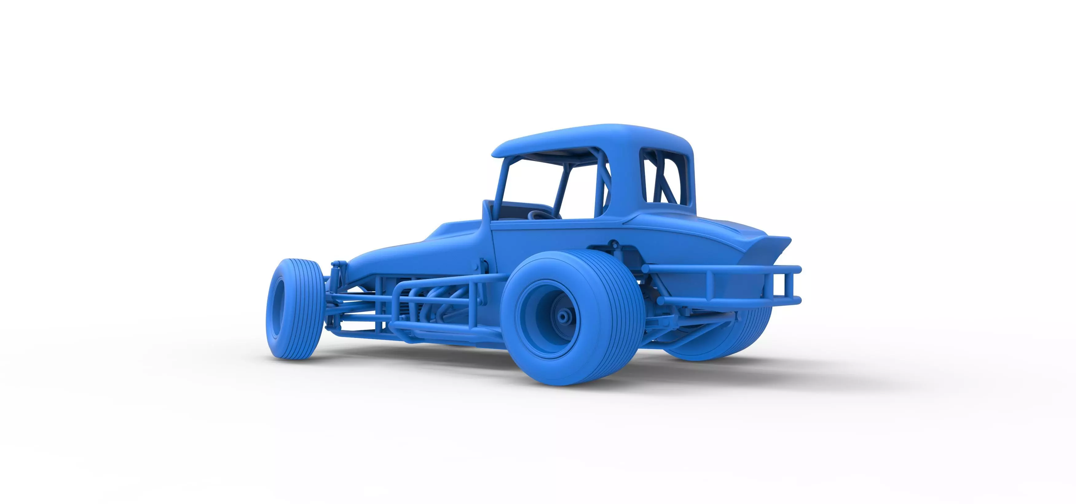 Vintage Sprint car while turning Version 2 Scale 1 to 25 3D print model_36