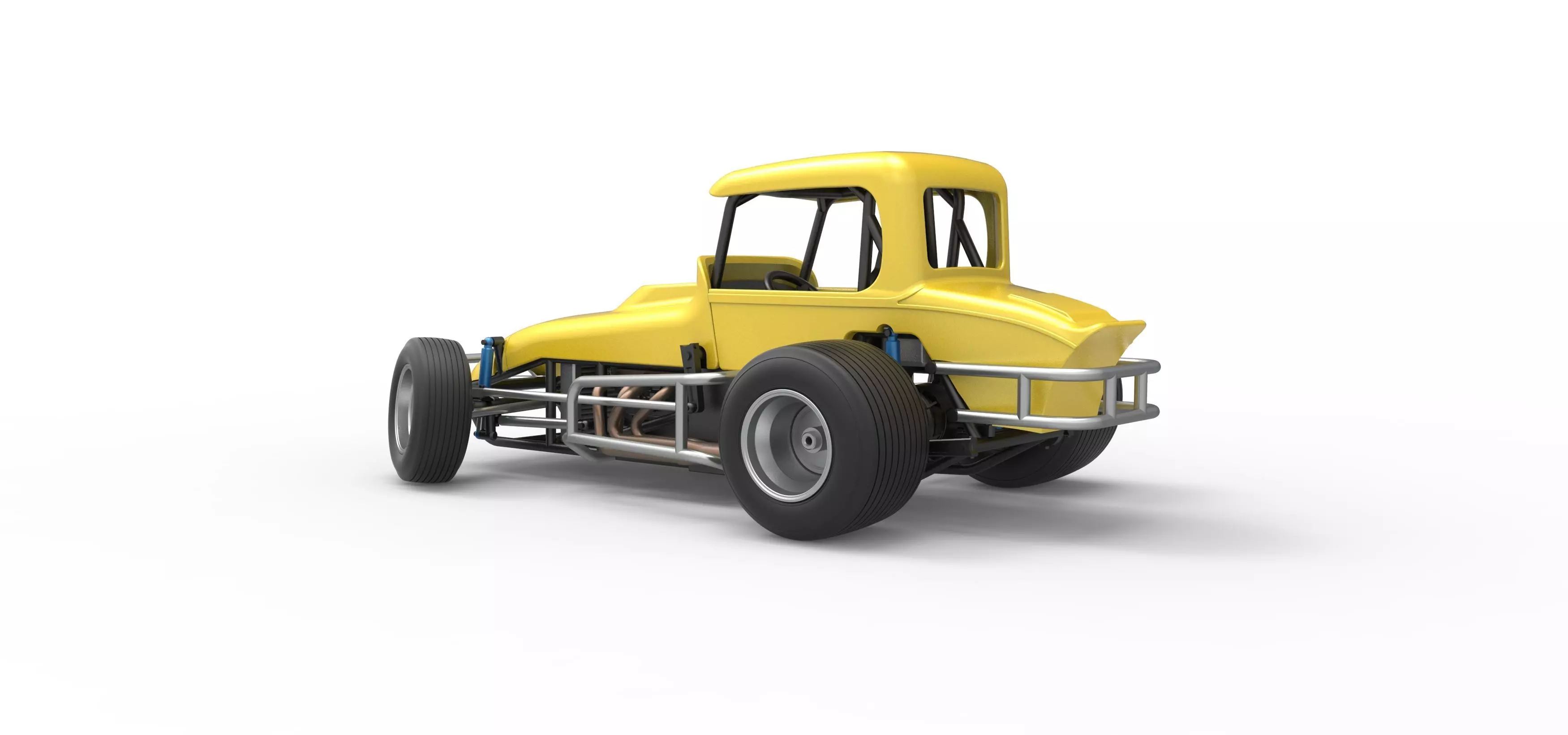 Vintage Sprint car while turning Version 2 Scale 1 to 25 3D print model_11
