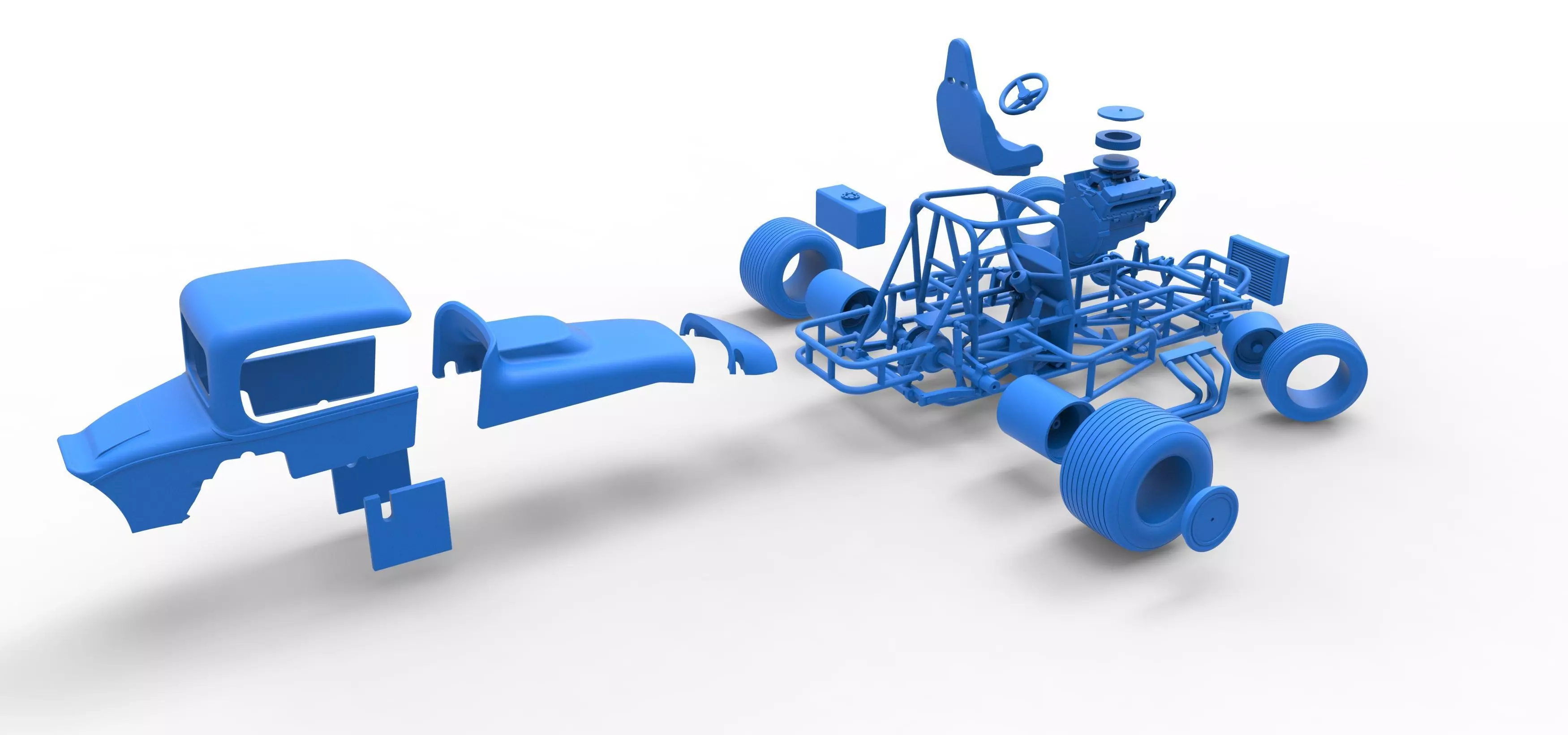 Vintage Sprint car while turning Version 2 Scale 1 to 25 3D print model_58