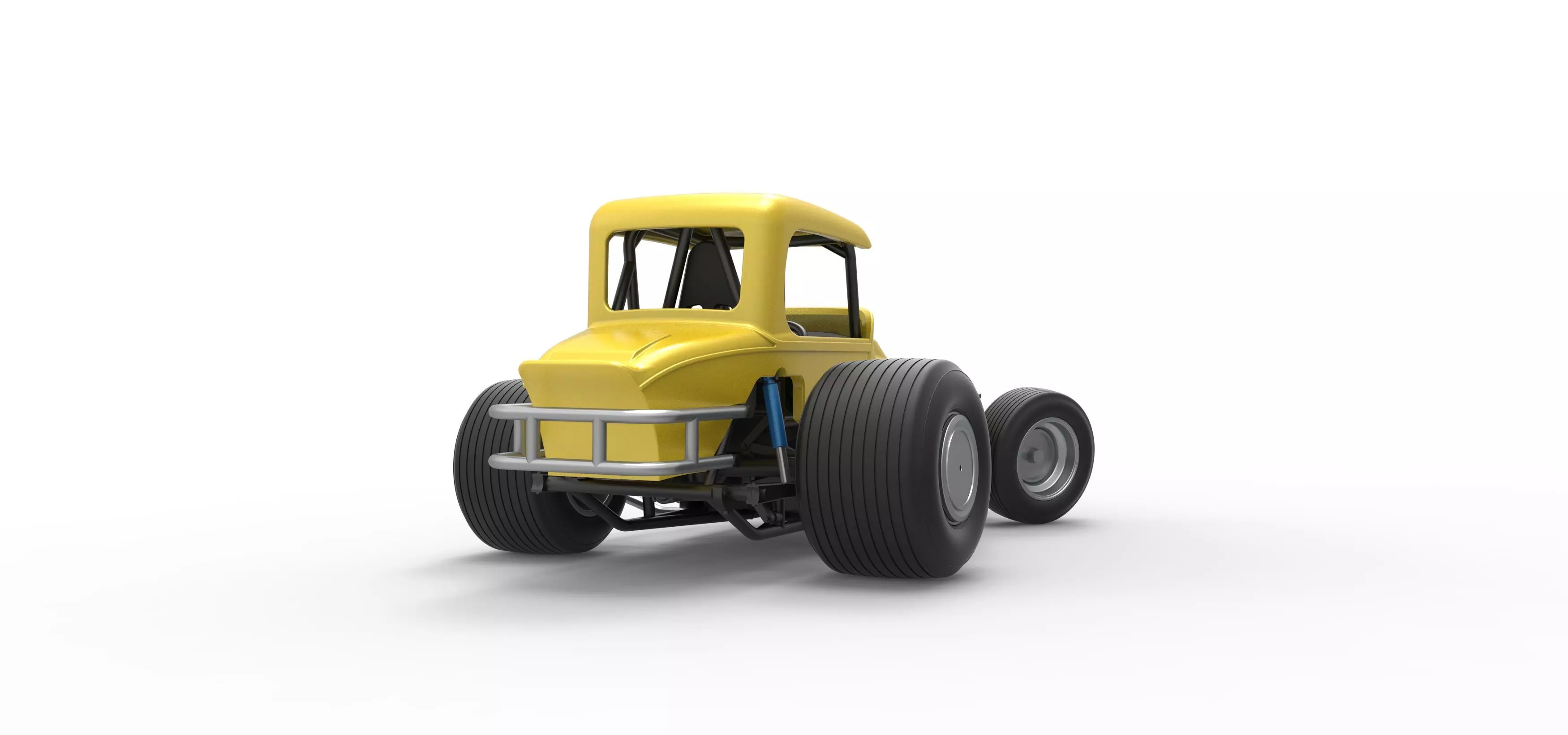 Vintage Sprint car while turning Version 2 Scale 1 to 25 3D print model_17