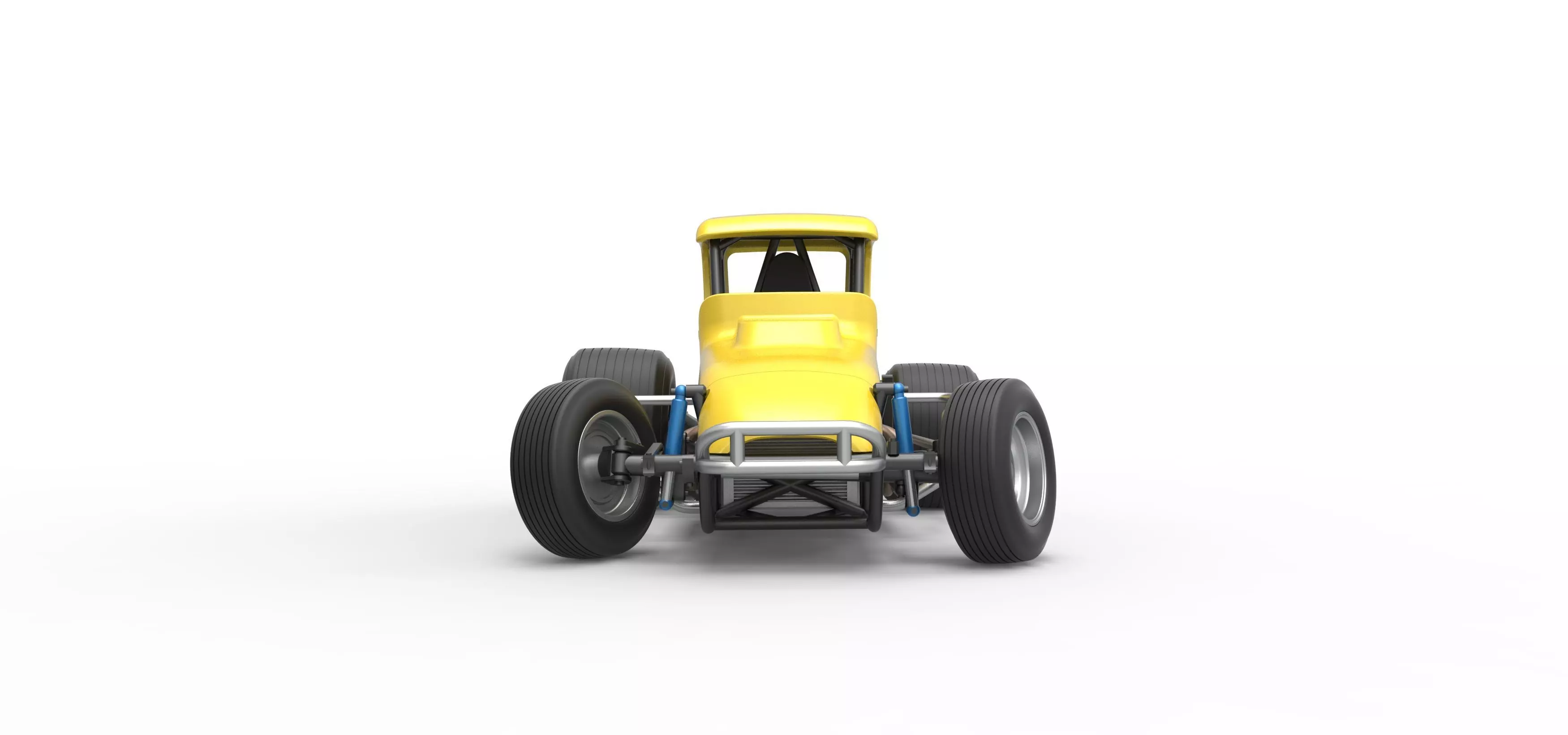Vintage Sprint car while turning Version 2 Scale 1 to 25 3D print model_5