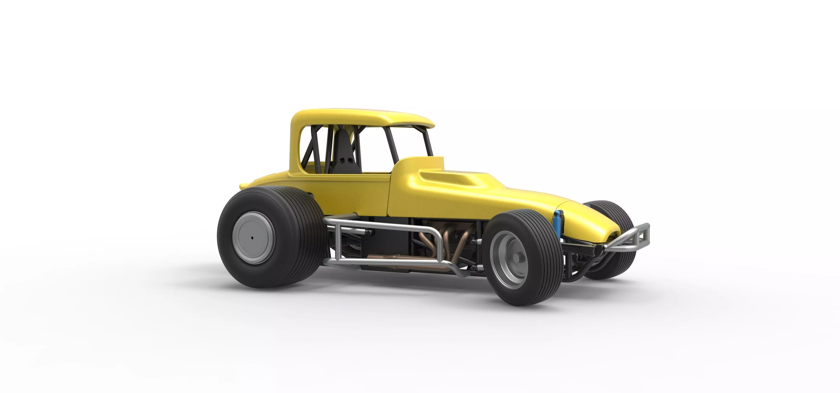 Vintage Sprint car while turning Version 2 Scale 1 to 25 3D print model_23