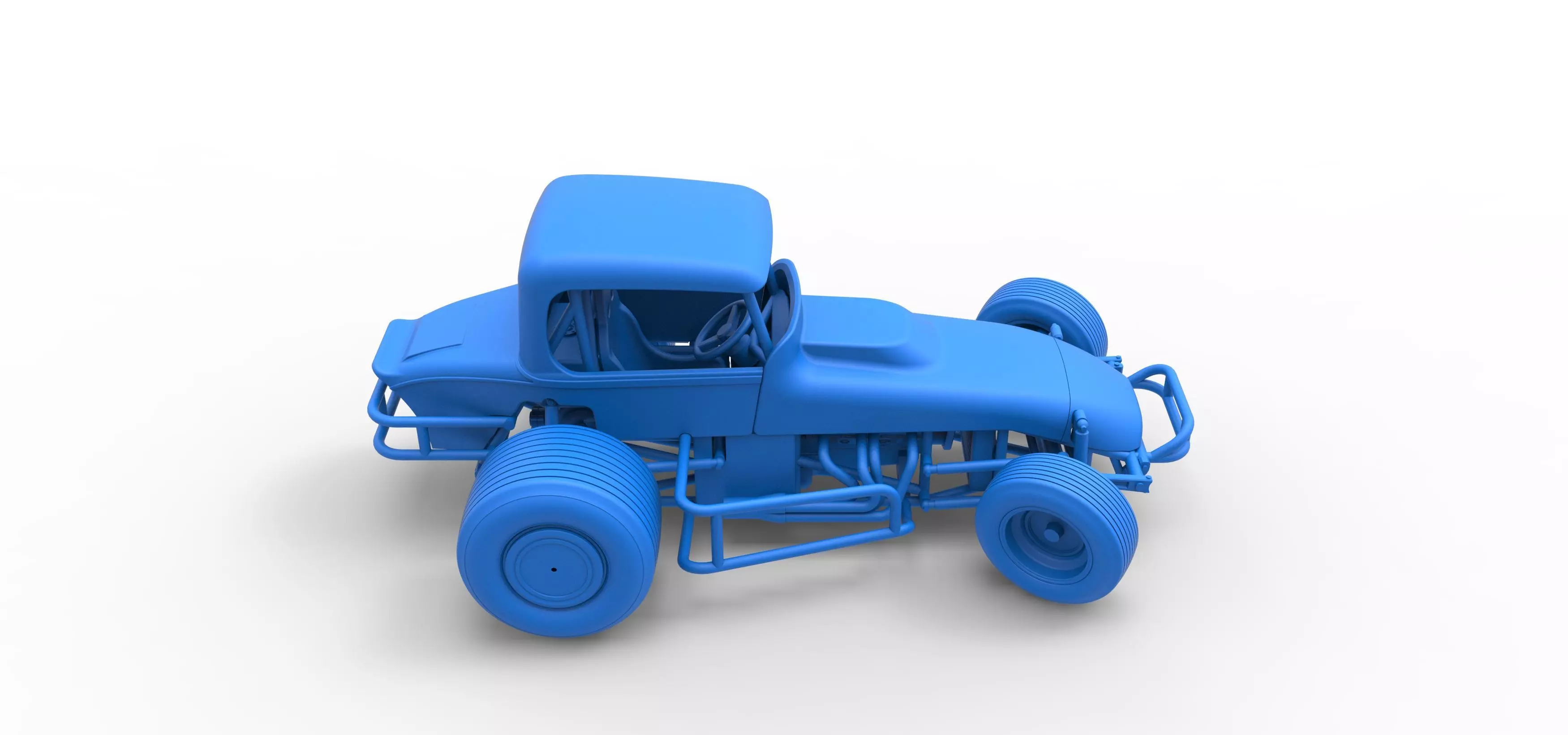 Vintage Sprint car while turning Version 2 Scale 1 to 25 3D print model_46