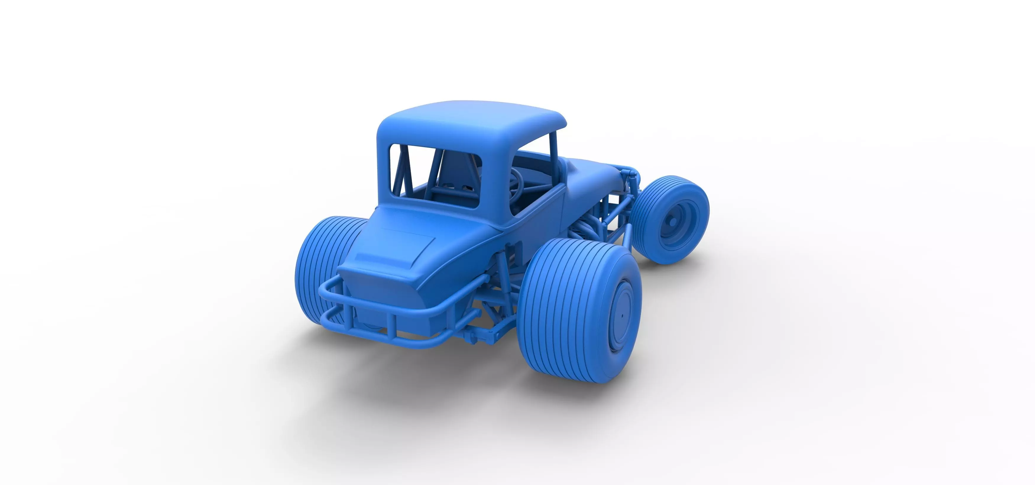 Vintage Sprint car while turning Version 2 Scale 1 to 25 3D print model_41