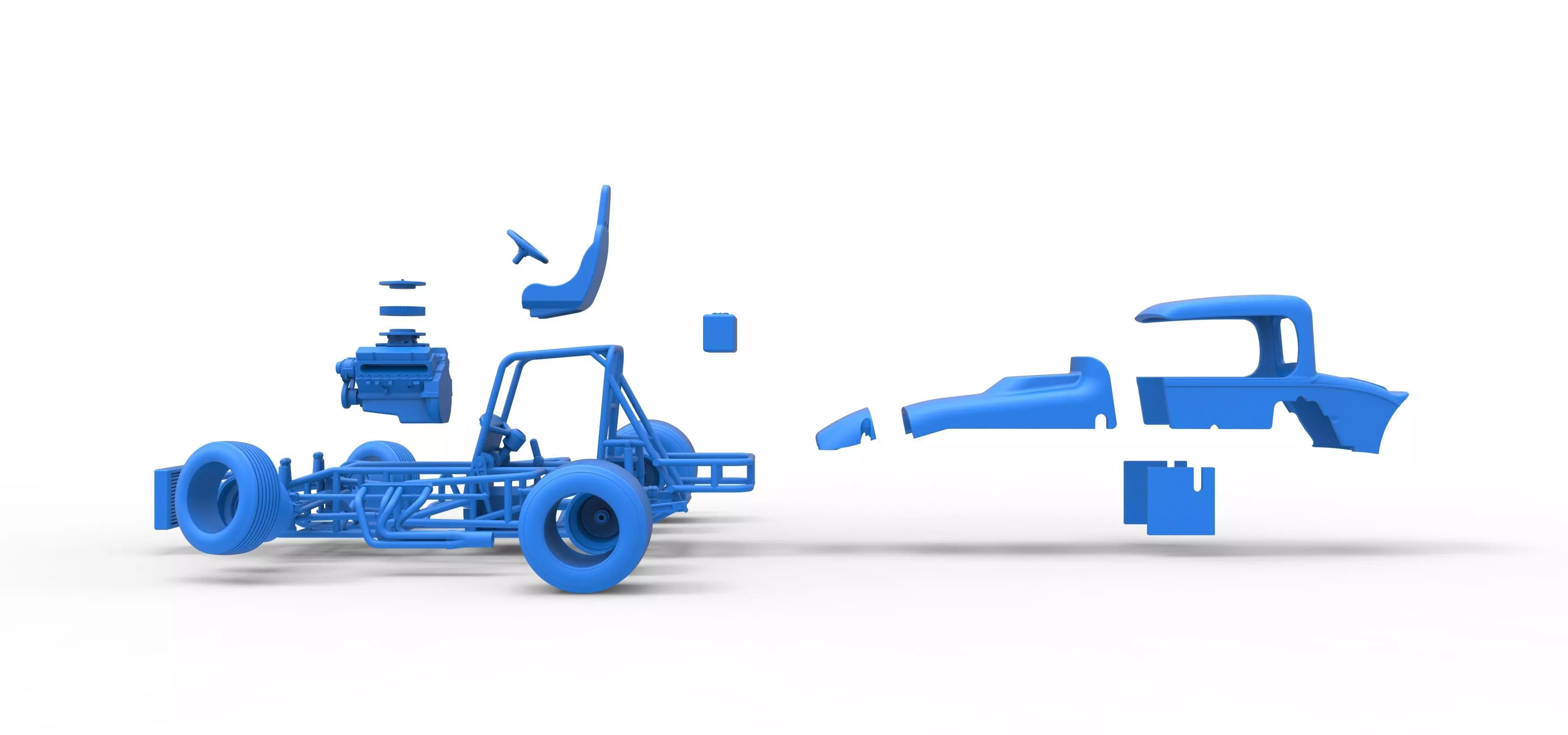 Vintage Sprint car while turning Version 2 Scale 1 to 25 3D print model_55