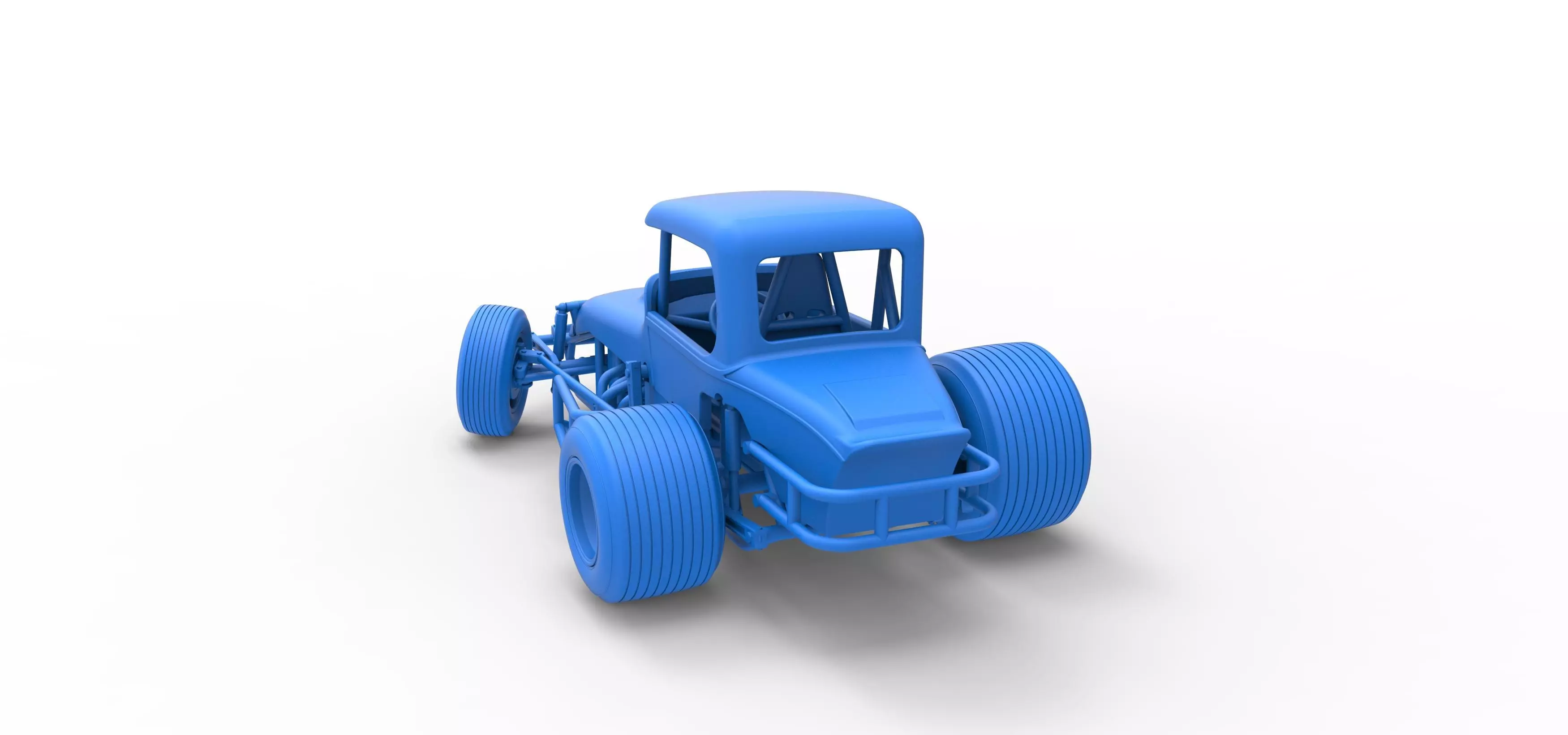 Vintage Sprint car while turning Version 2 Scale 1 to 25 3D print model_37