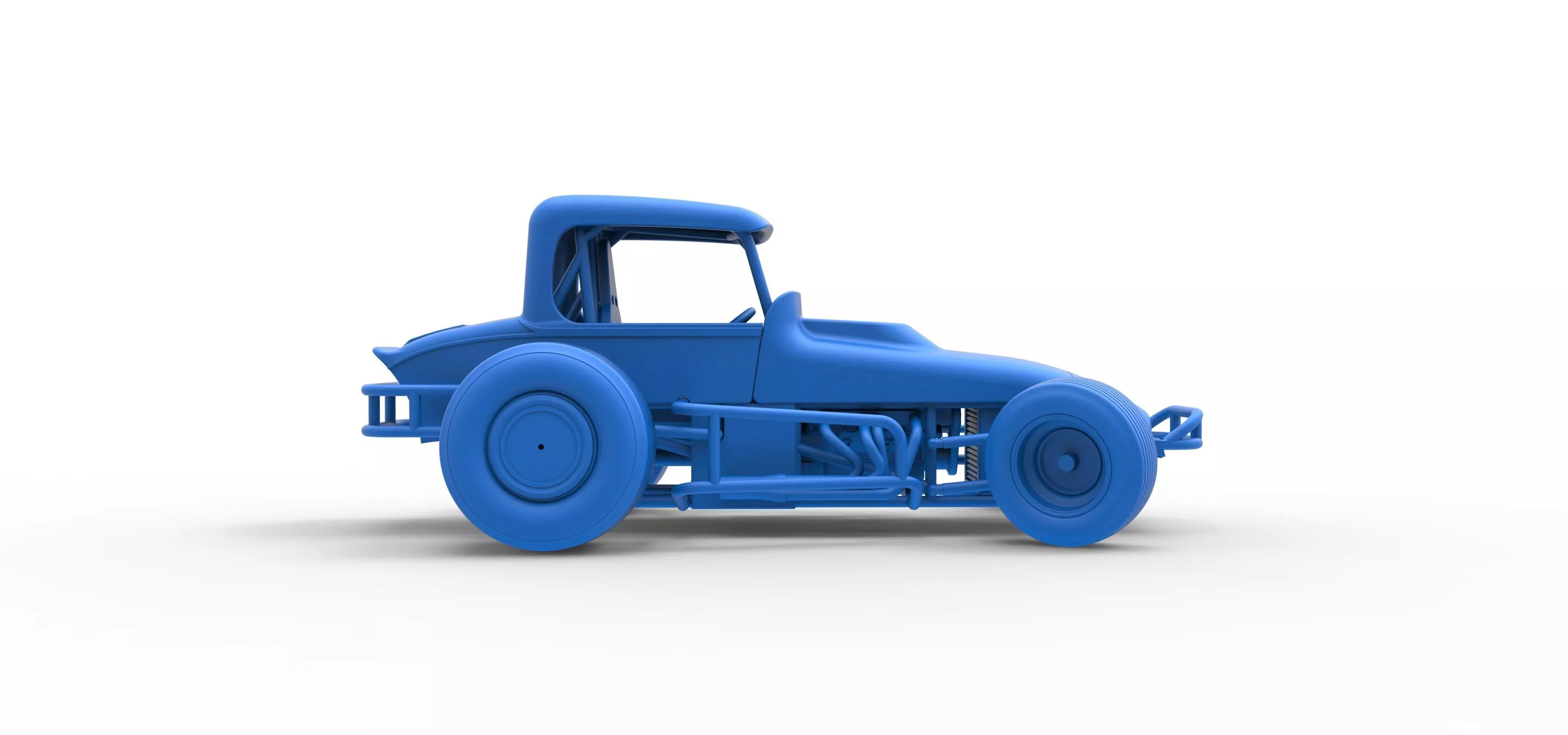 Vintage Sprint car while turning Version 2 Scale 1 to 25 3D print model_45