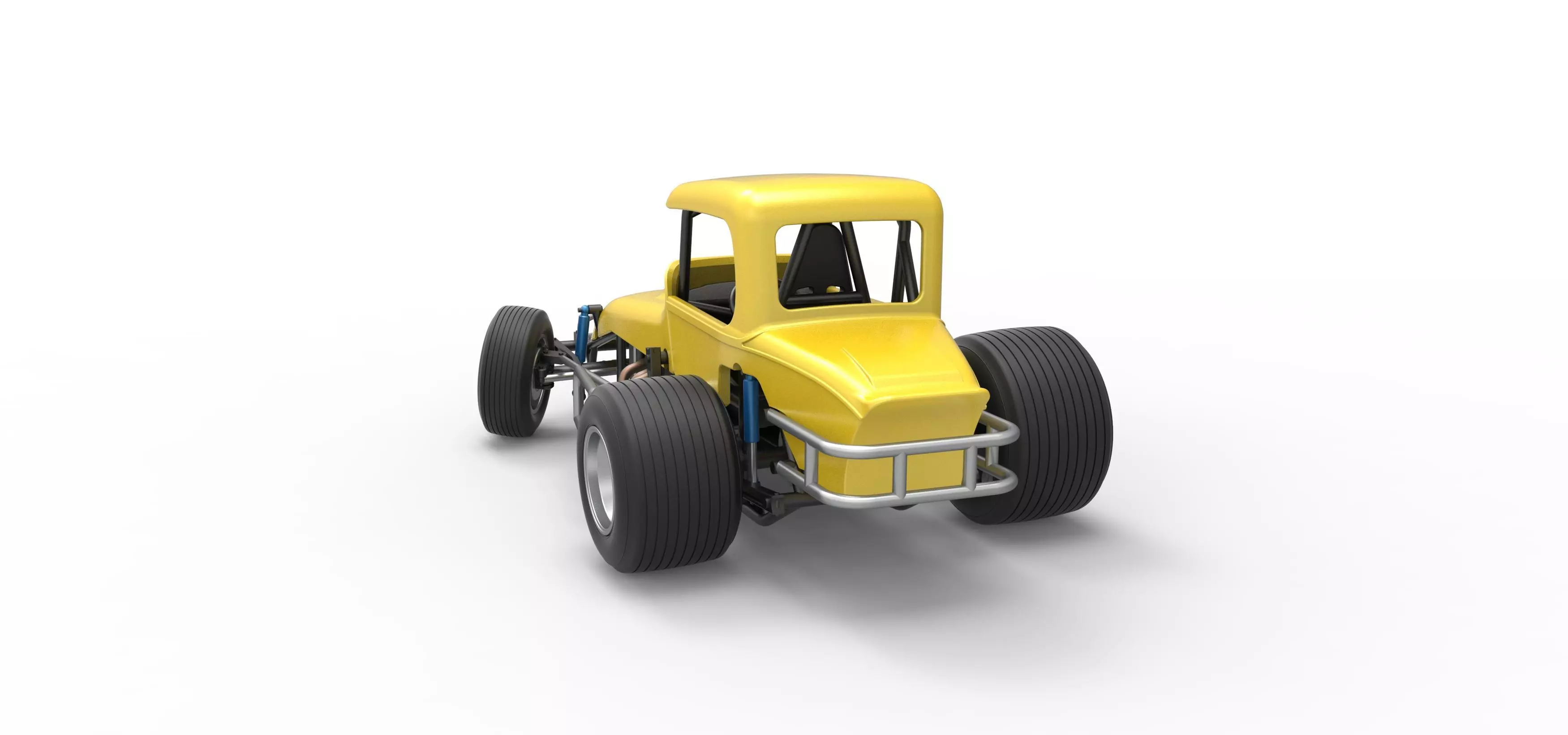 Vintage Sprint car while turning Version 2 Scale 1 to 25 3D print model_12