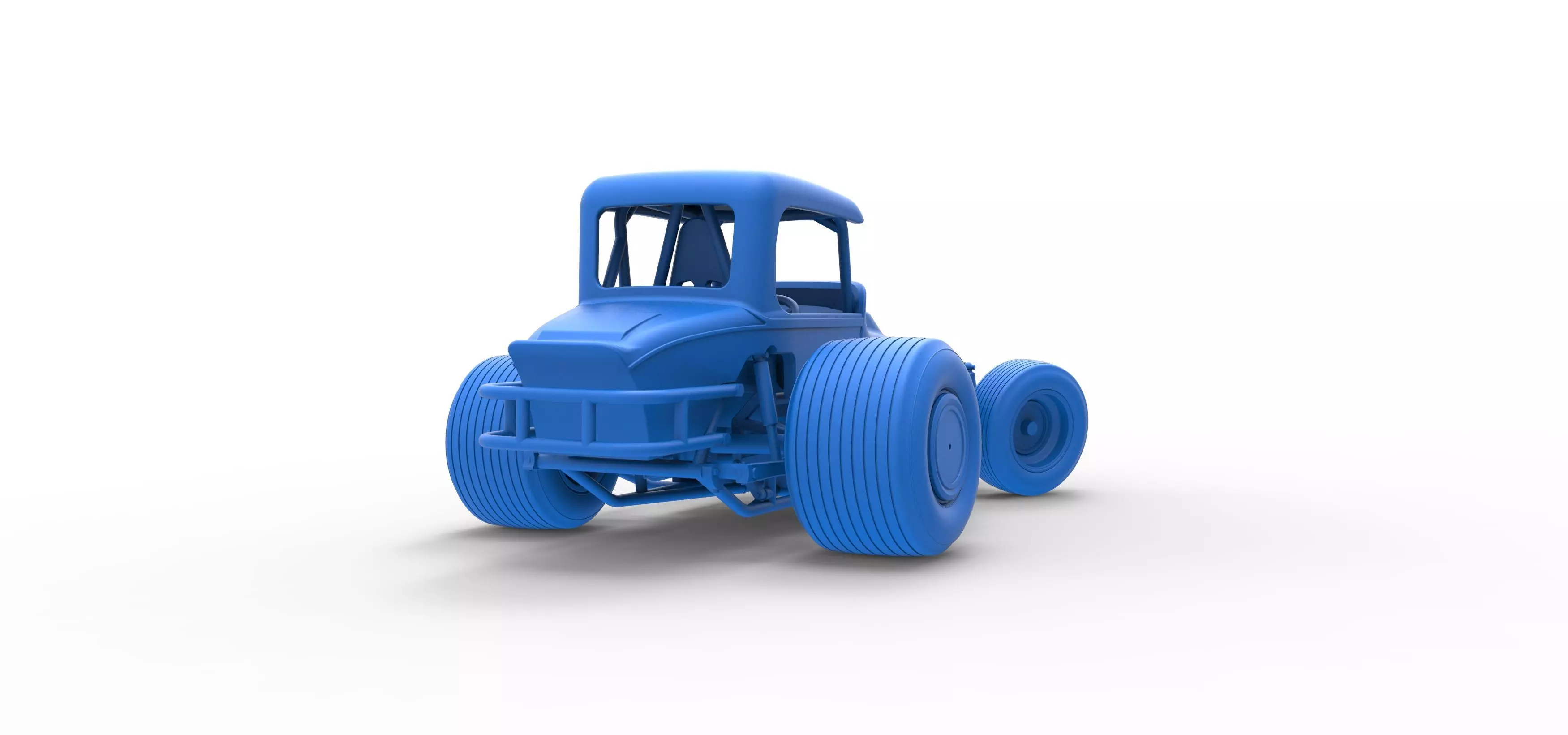 Vintage Sprint car while turning Version 2 Scale 1 to 25 3D print model_42