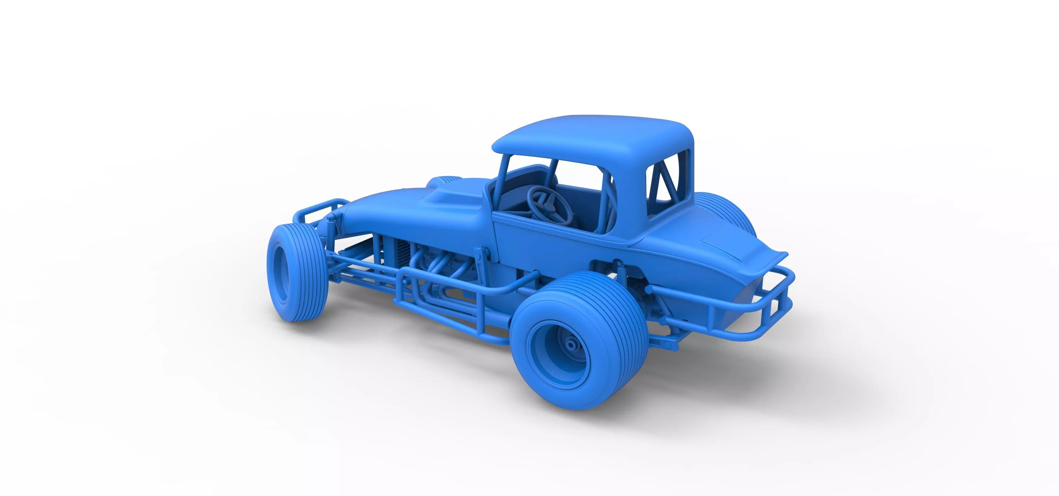 Vintage Sprint car while turning Version 2 Scale 1 to 25 3D print model_35