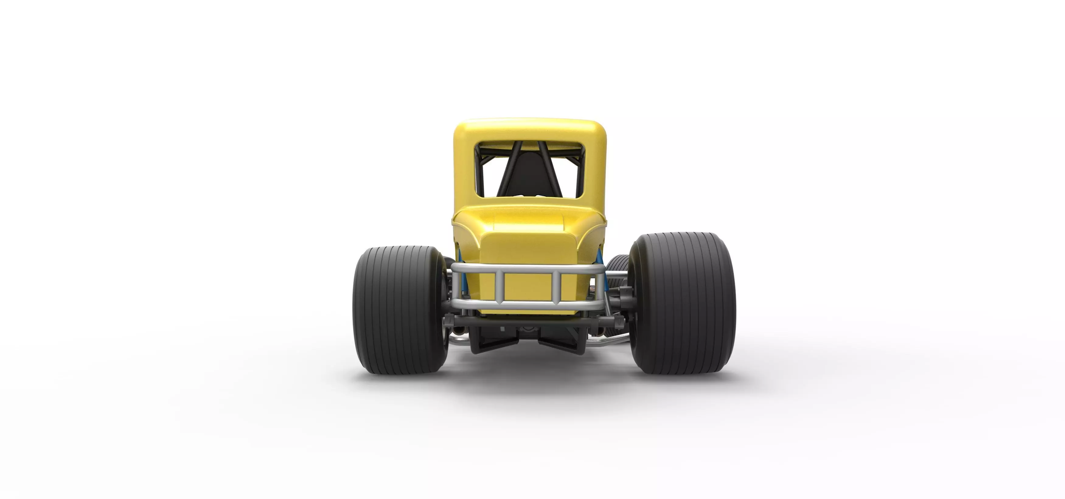 Vintage Sprint car while turning Version 2 Scale 1 to 25 3D print model_14