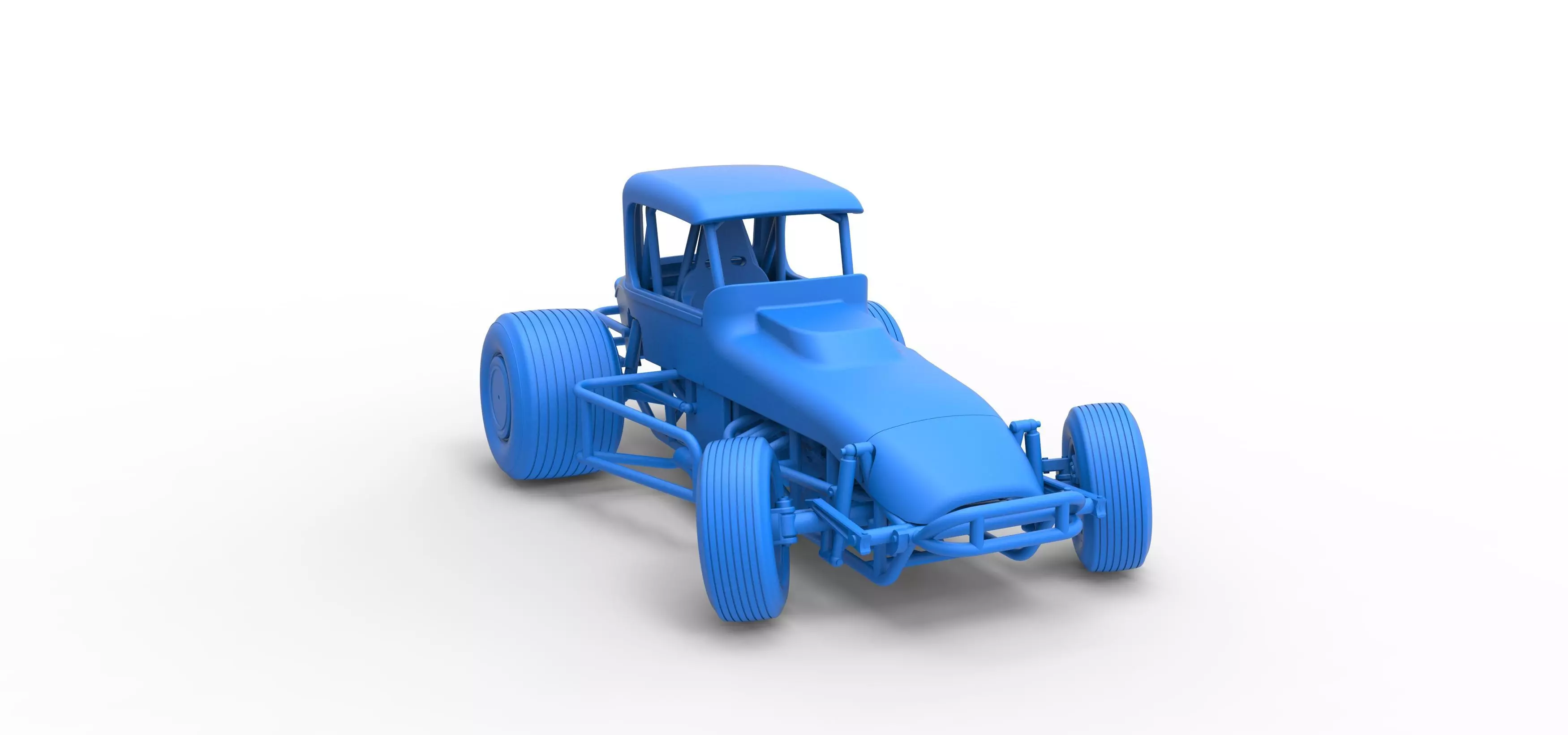 Vintage Sprint car while turning Version 2 Scale 1 to 25 3D print model_49