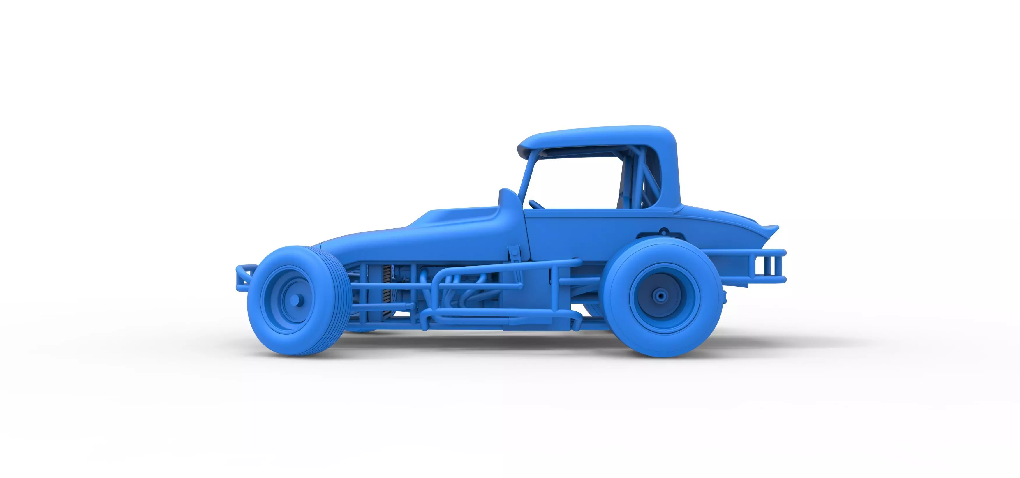 Vintage Sprint car while turning Version 2 Scale 1 to 25 3D print model_32