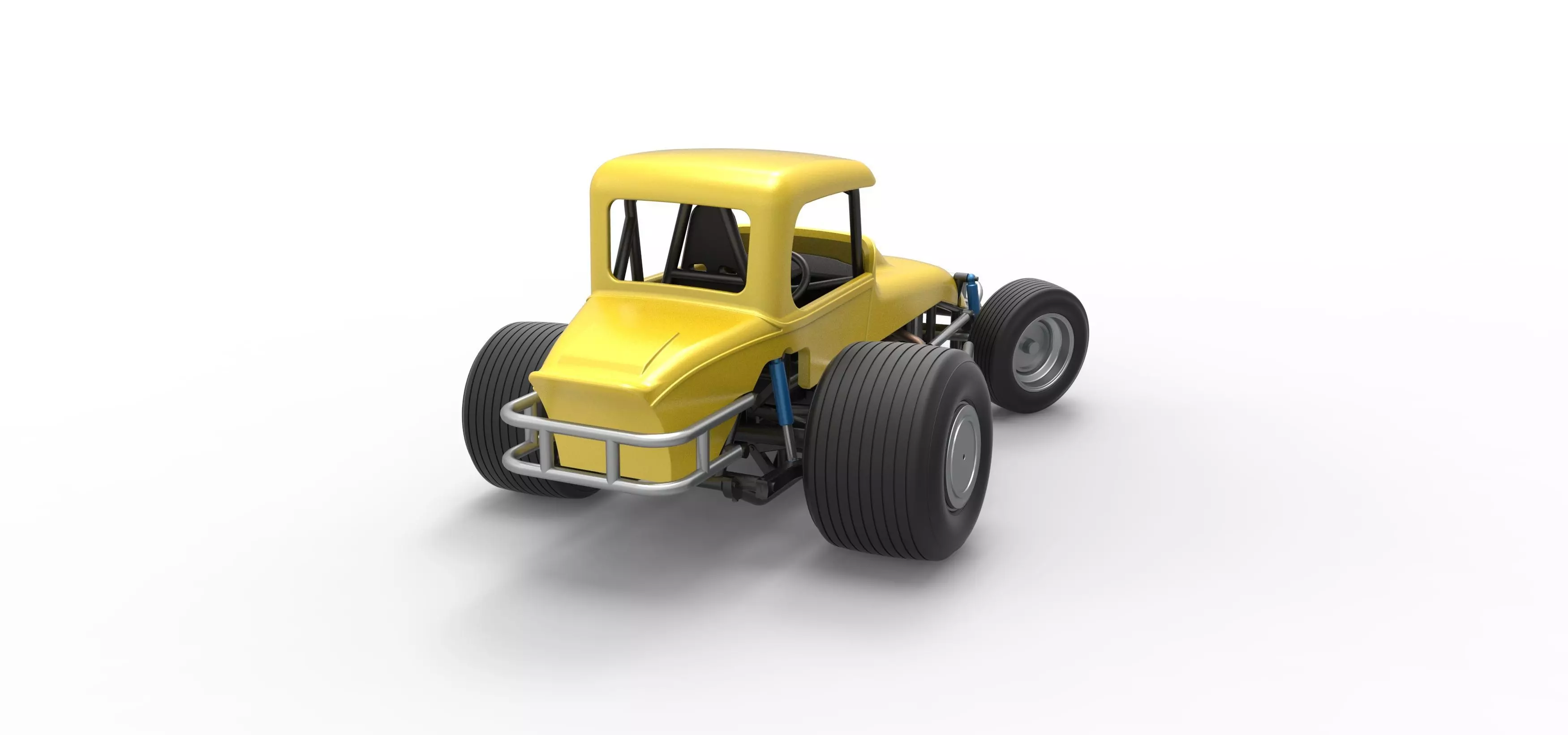 Vintage Sprint car while turning Version 2 Scale 1 to 25 3D print model_16