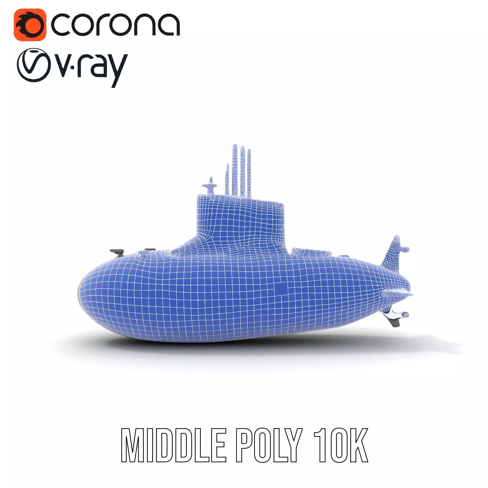 Stealth Submarine Black model pack Low-poly 3D model_27