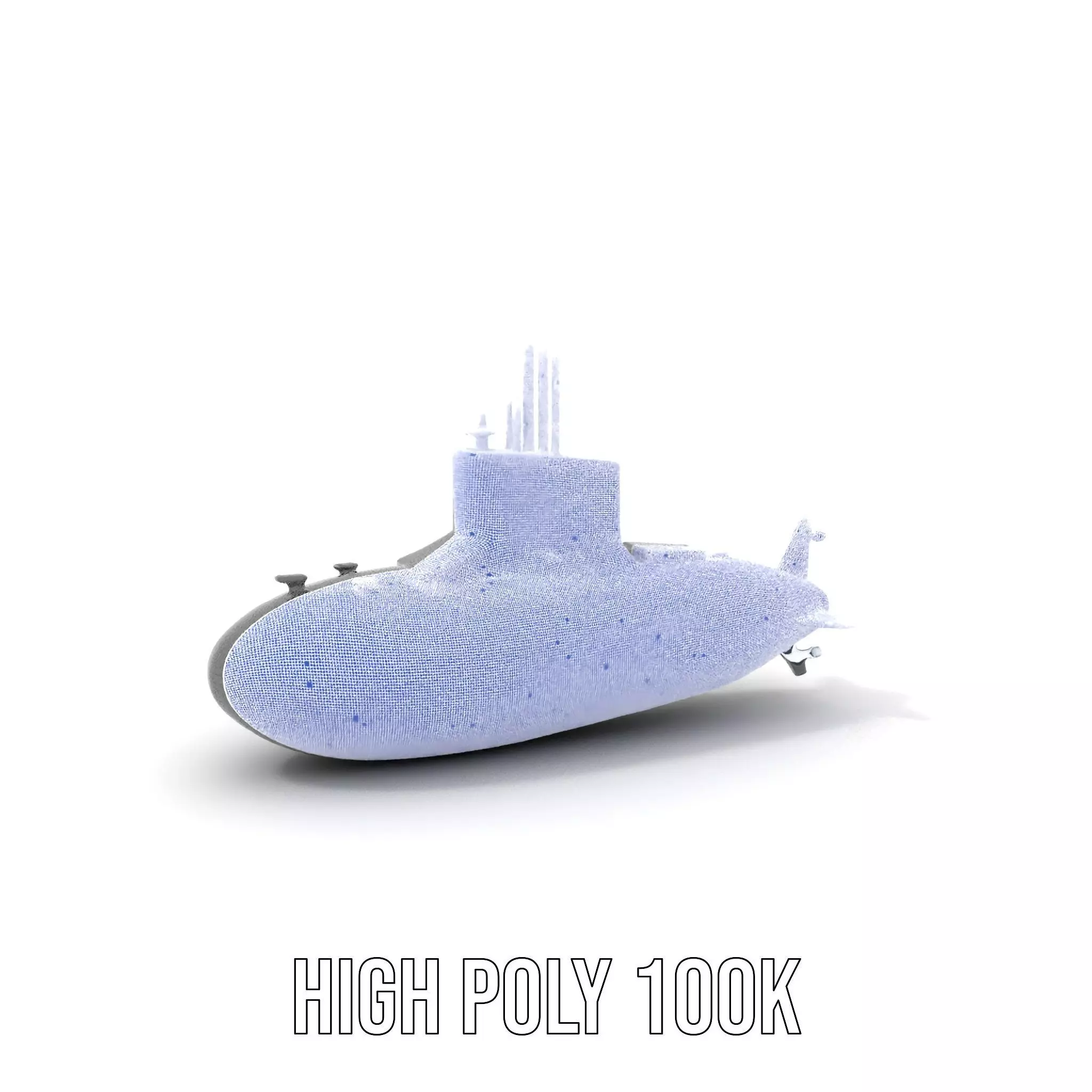 Stealth Submarine Black model pack Low-poly 3D model_4