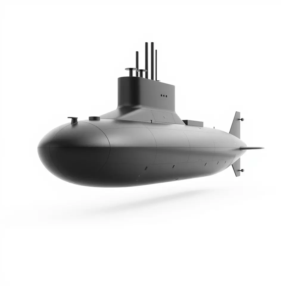Stealth Submarine Black model pack Low-poly 3D model_2