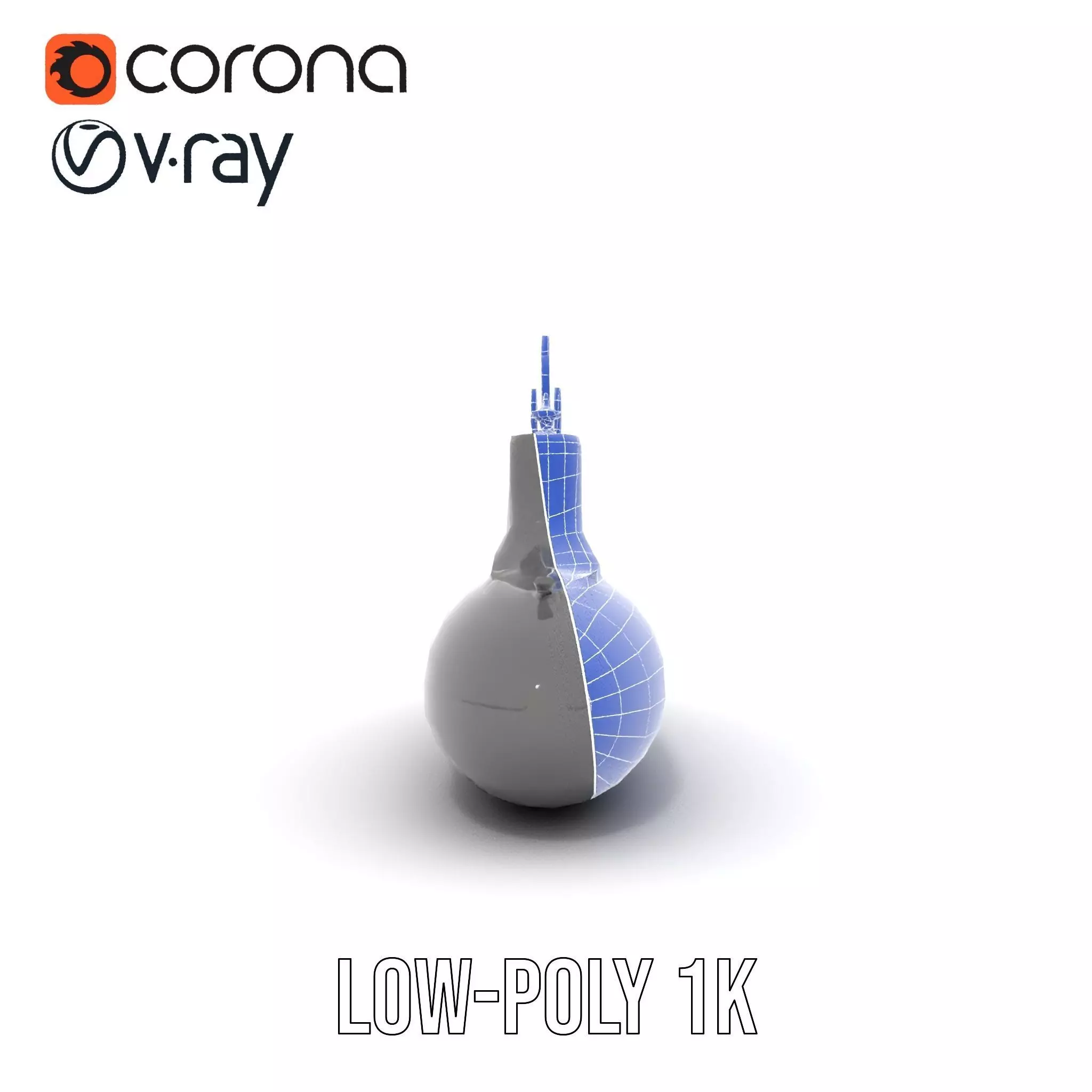 Stealth Submarine Black model pack Low-poly 3D model_30