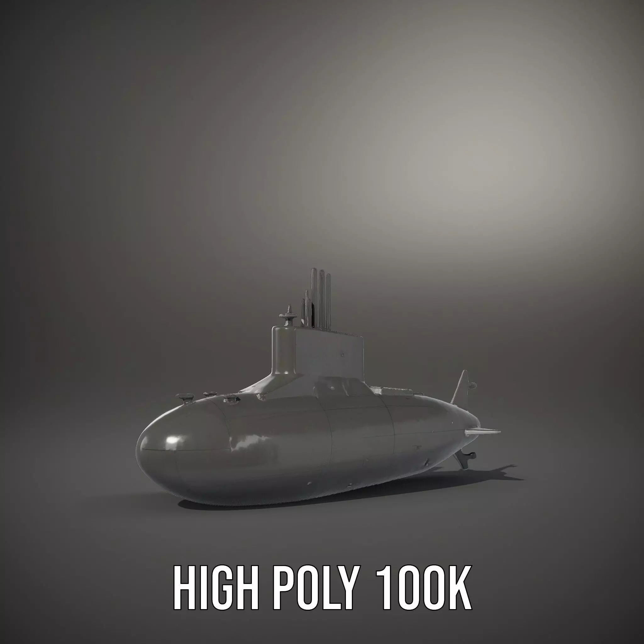 Stealth Submarine Black model pack Low-poly 3D model_10
