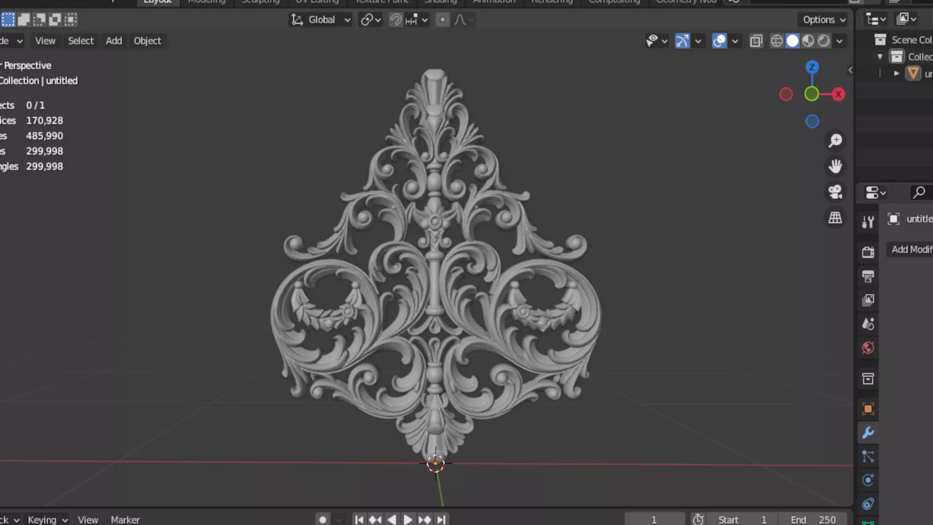 carved classic decorative ornament cnc 3d printing stl 58 3D model_5