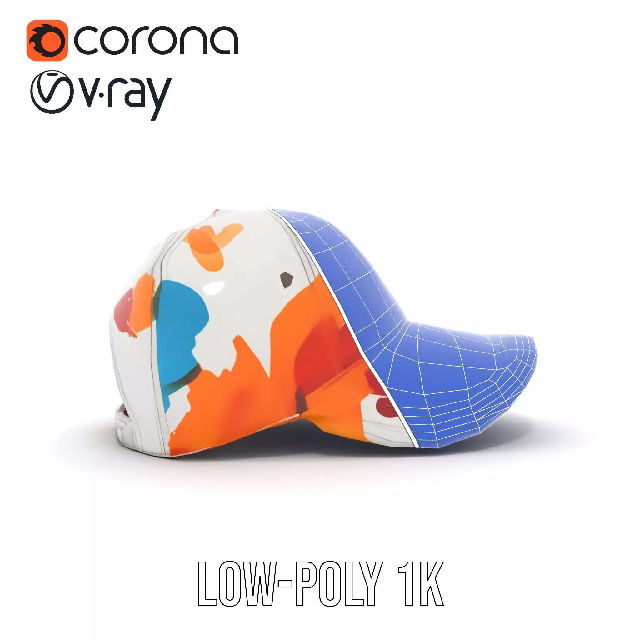 Color Splash Cap model pack Low-poly 3D model_28