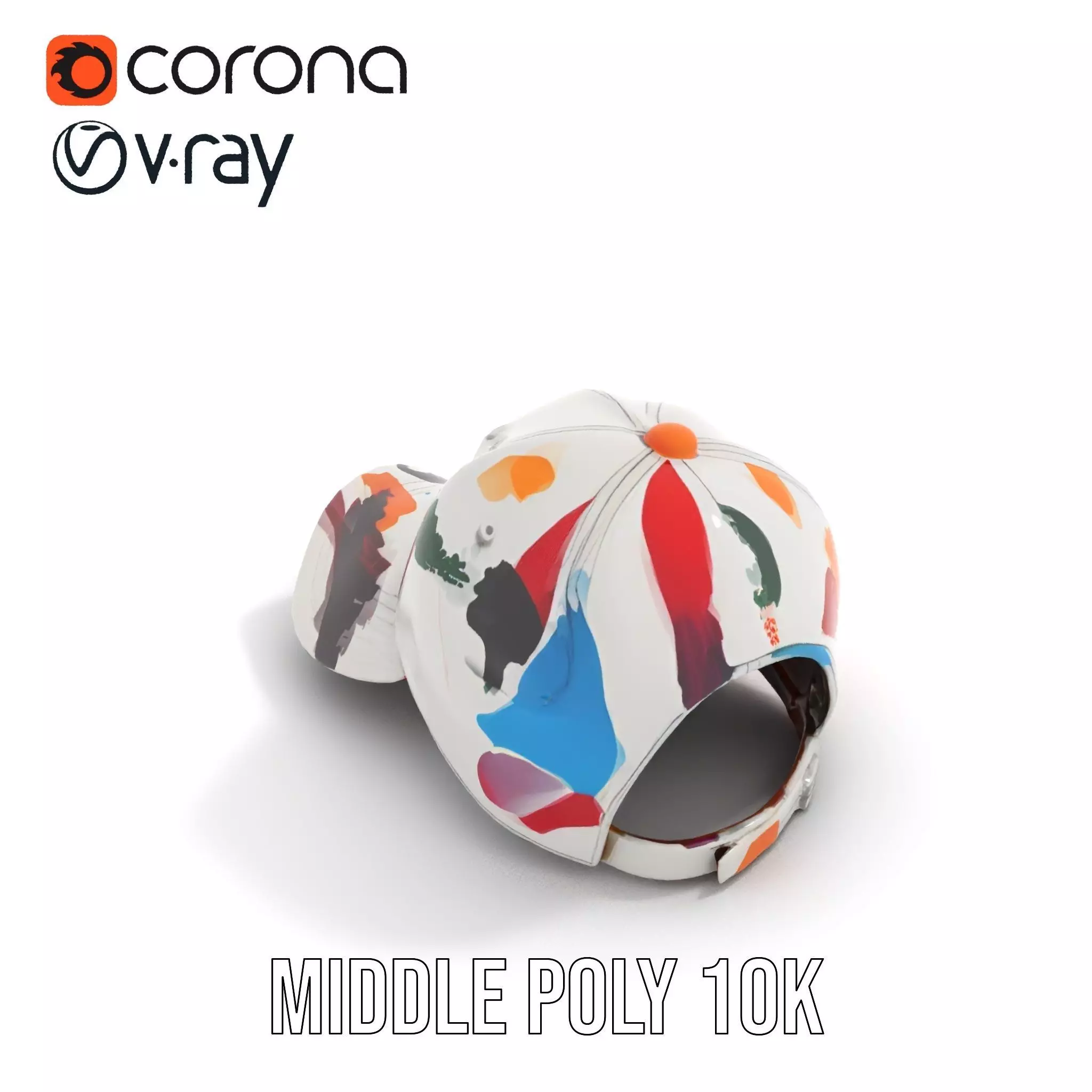 Color Splash Cap model pack Low-poly 3D model_24