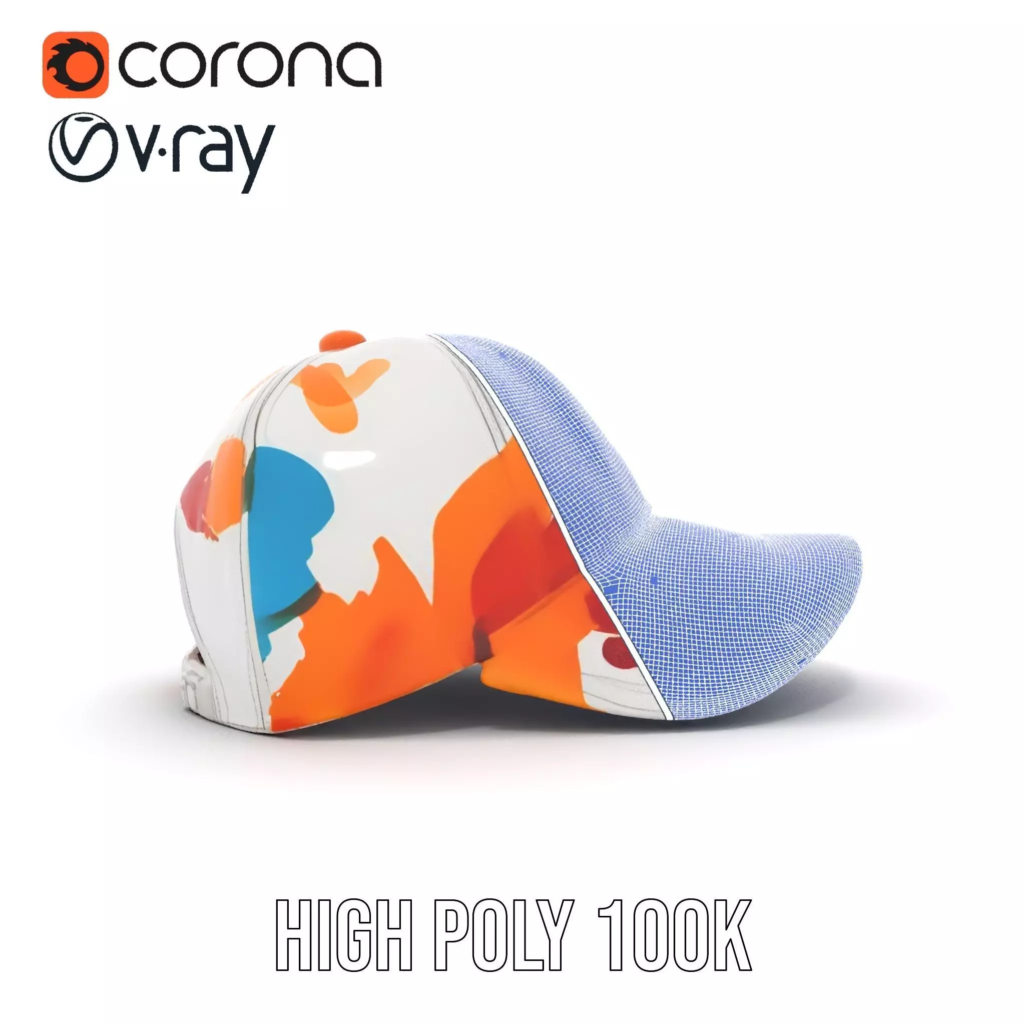 Color Splash Cap model pack Low-poly 3D model_34