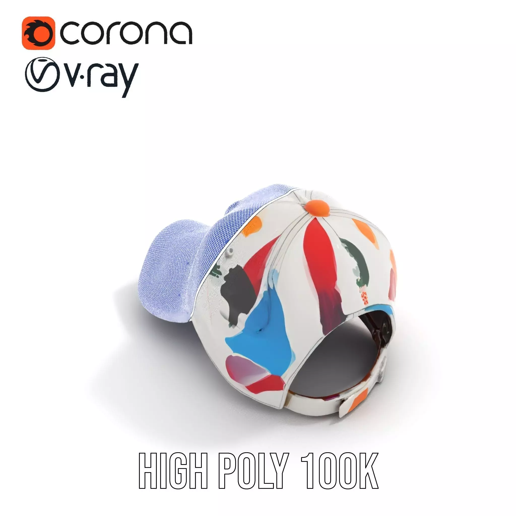 Color Splash Cap model pack Low-poly 3D model_31