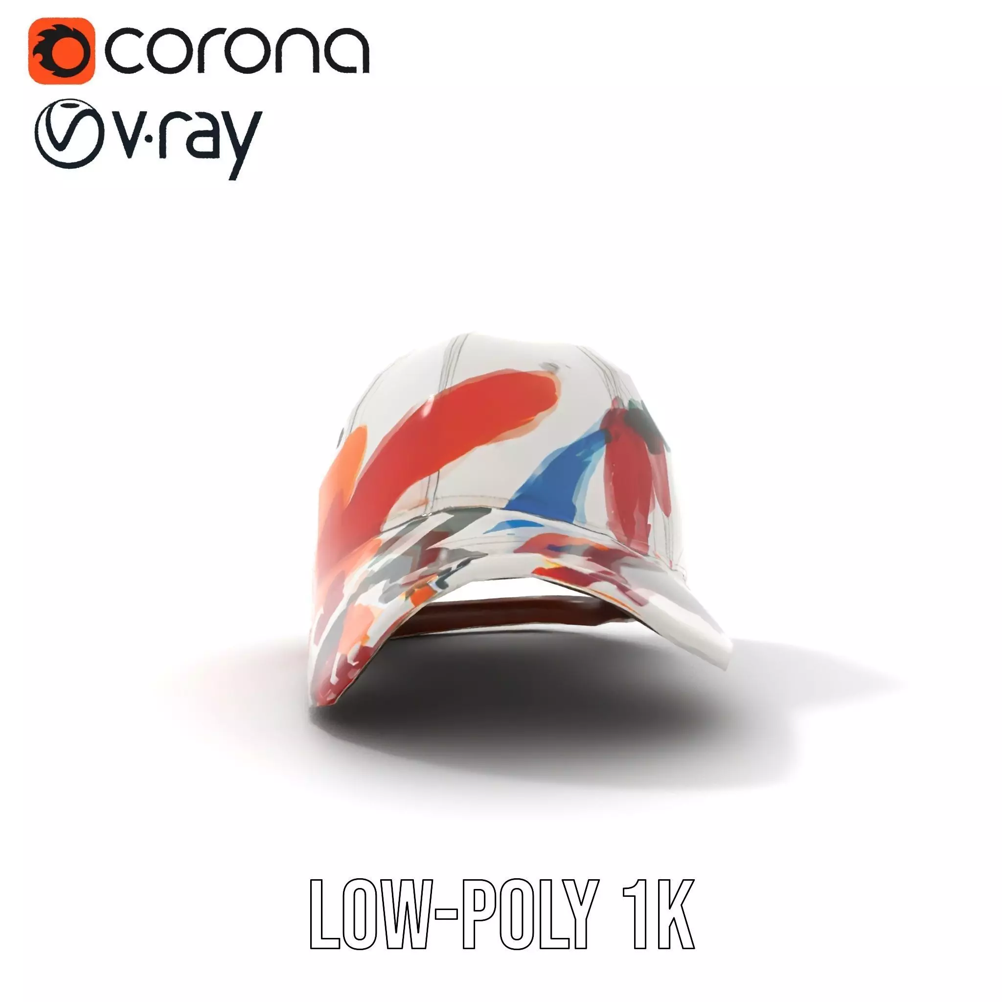 Color Splash Cap model pack Low-poly 3D model_12