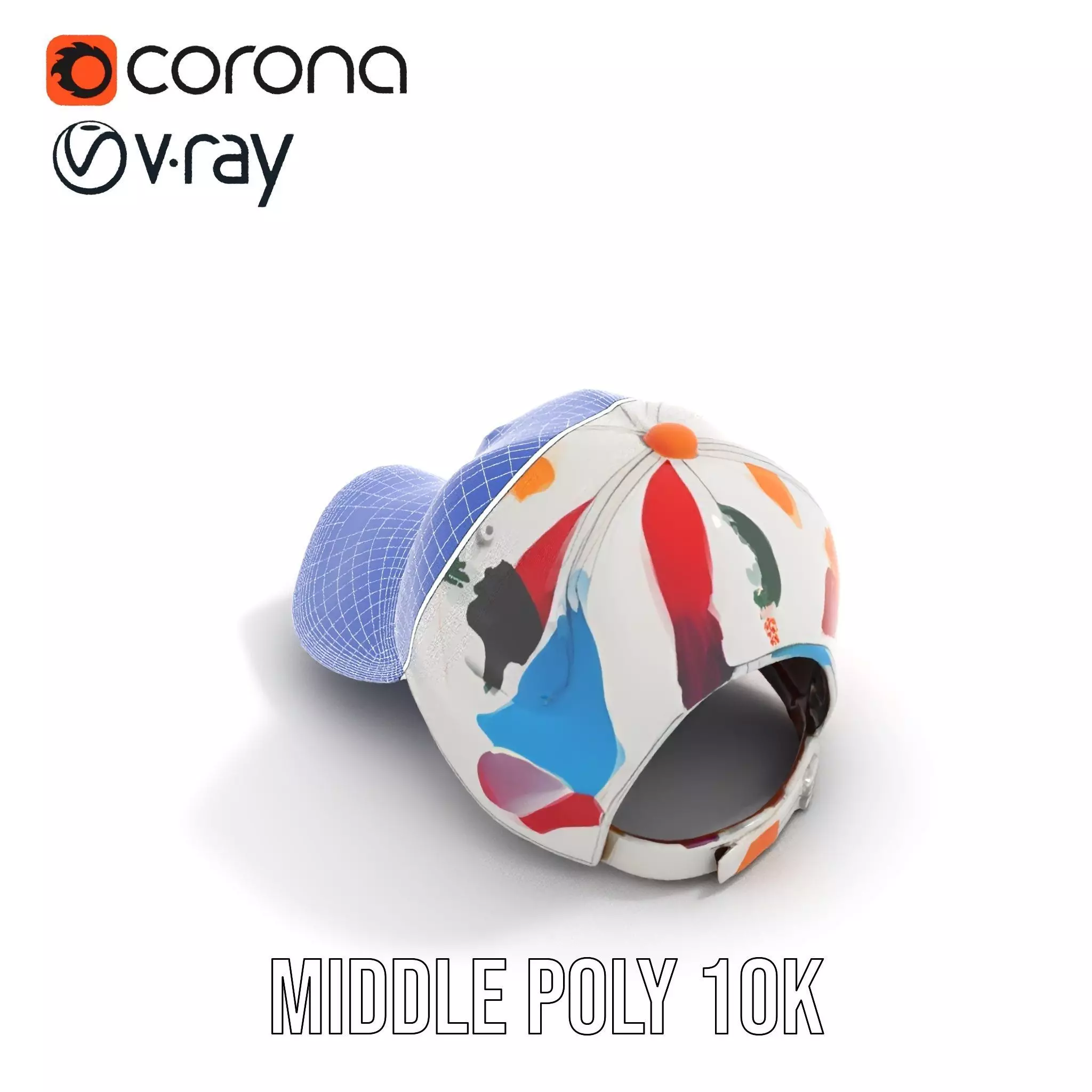 Color Splash Cap model pack Low-poly 3D model_11