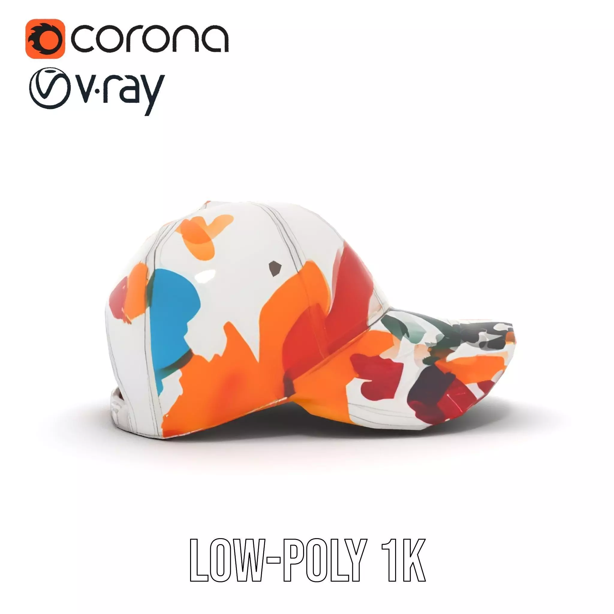 Color Splash Cap model pack Low-poly 3D model_14