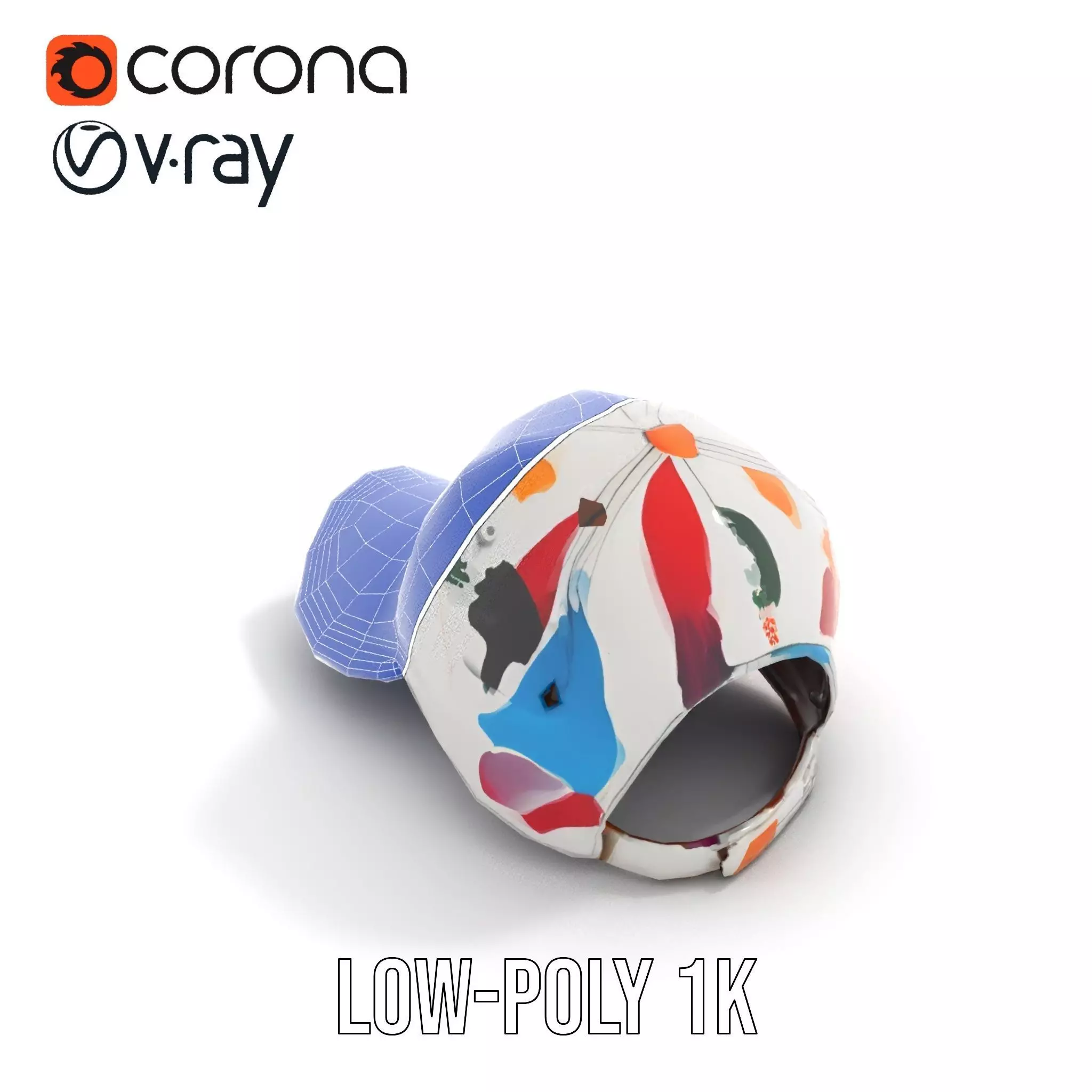 Color Splash Cap model pack Low-poly 3D model_22