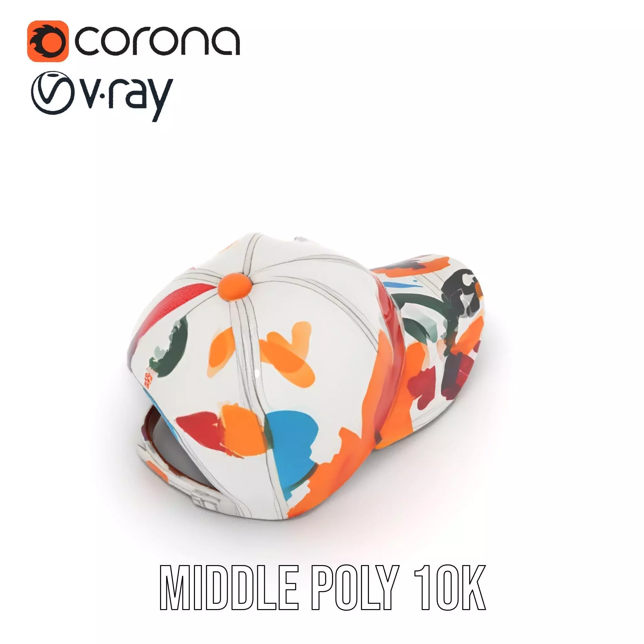 Color Splash Cap model pack Low-poly 3D model_5